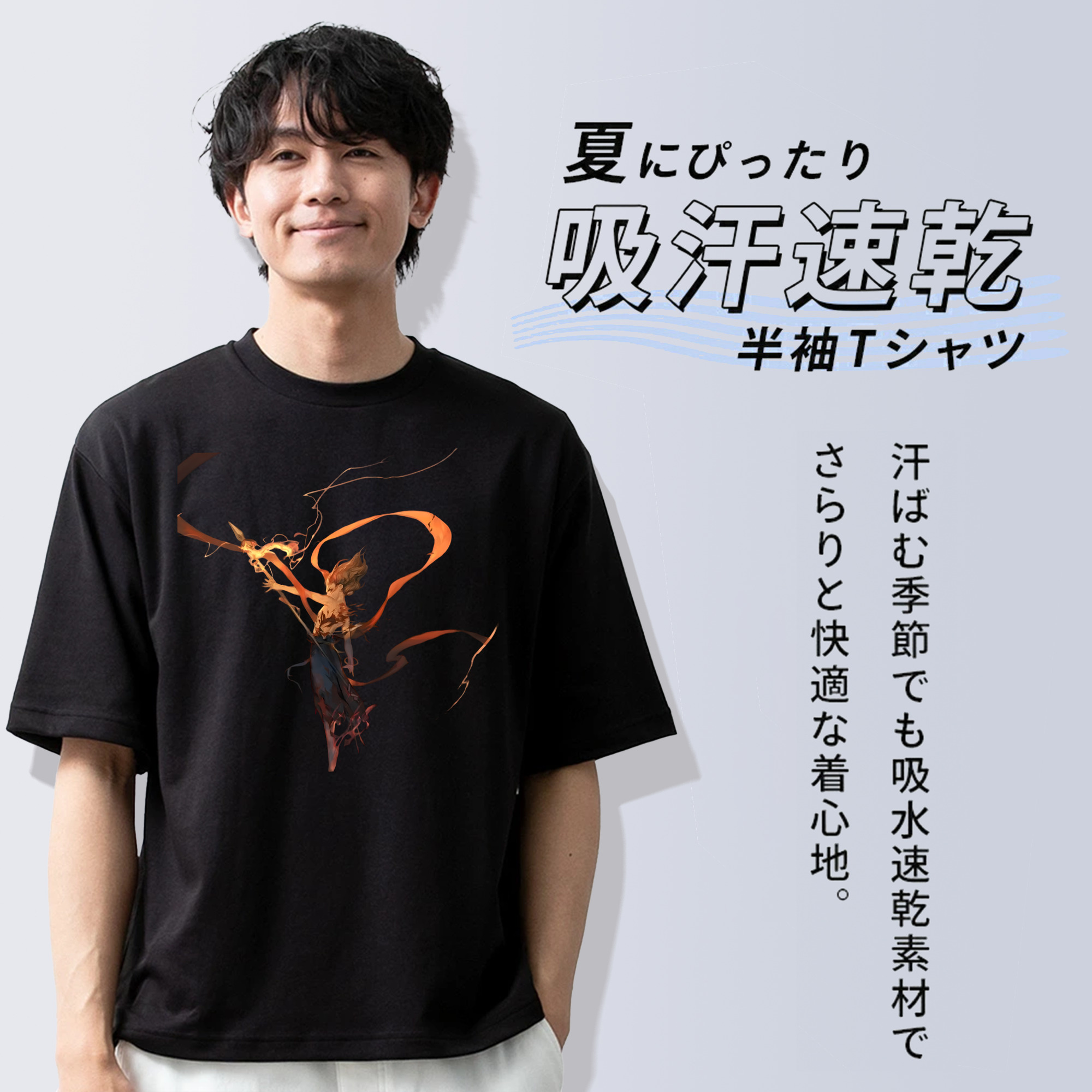 Ne Zha 2 ナタ 魔童の大暴れ 綿100％ メンズ半袖Tシャツ｜肌触りやわらか＆通気性
