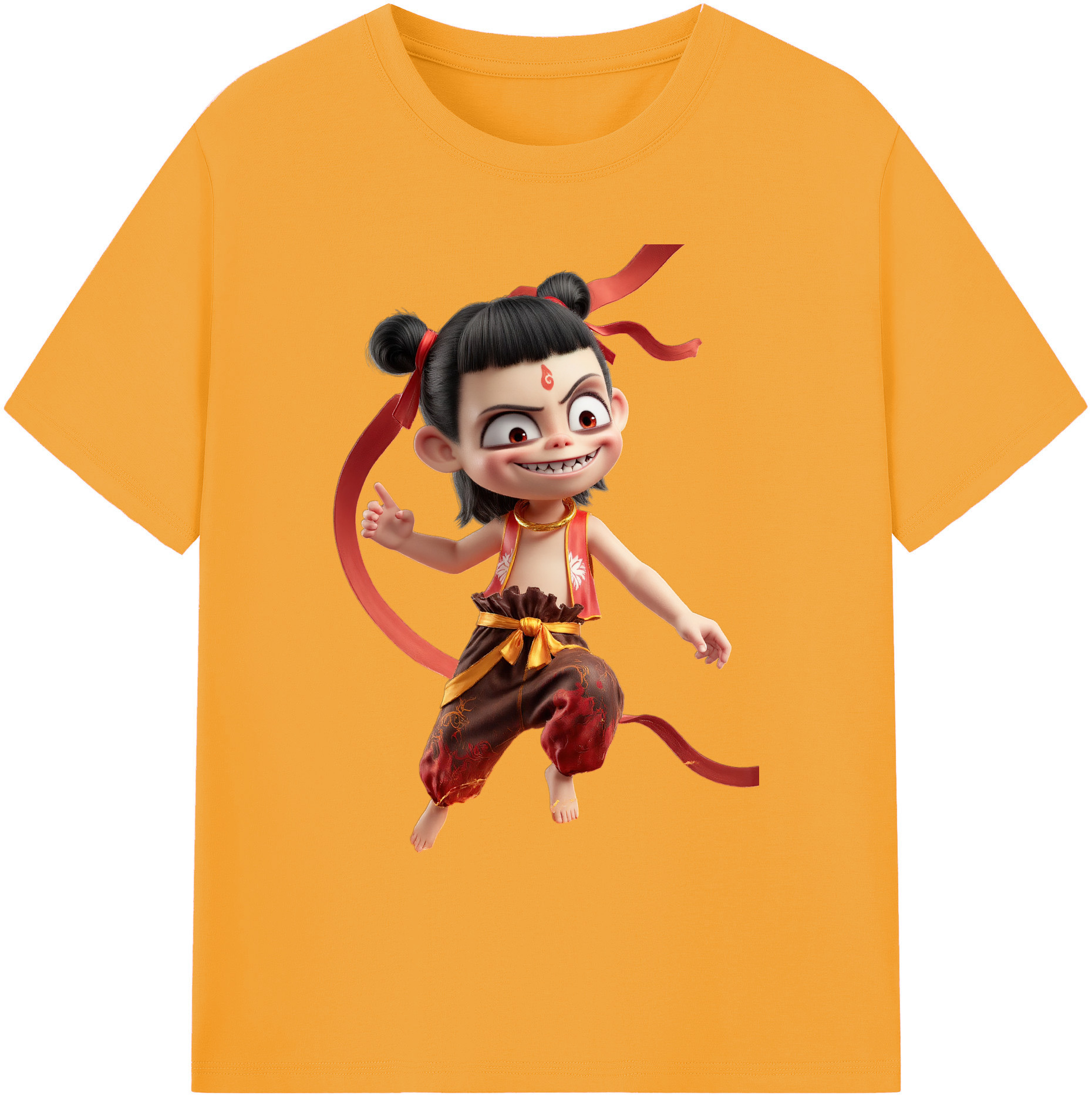 （画像用） Ne Zha 2 ナタ 魔童の大暴れ 綿100％ メンズ半袖Tシャツ｜肌触りやわらか＆通気性