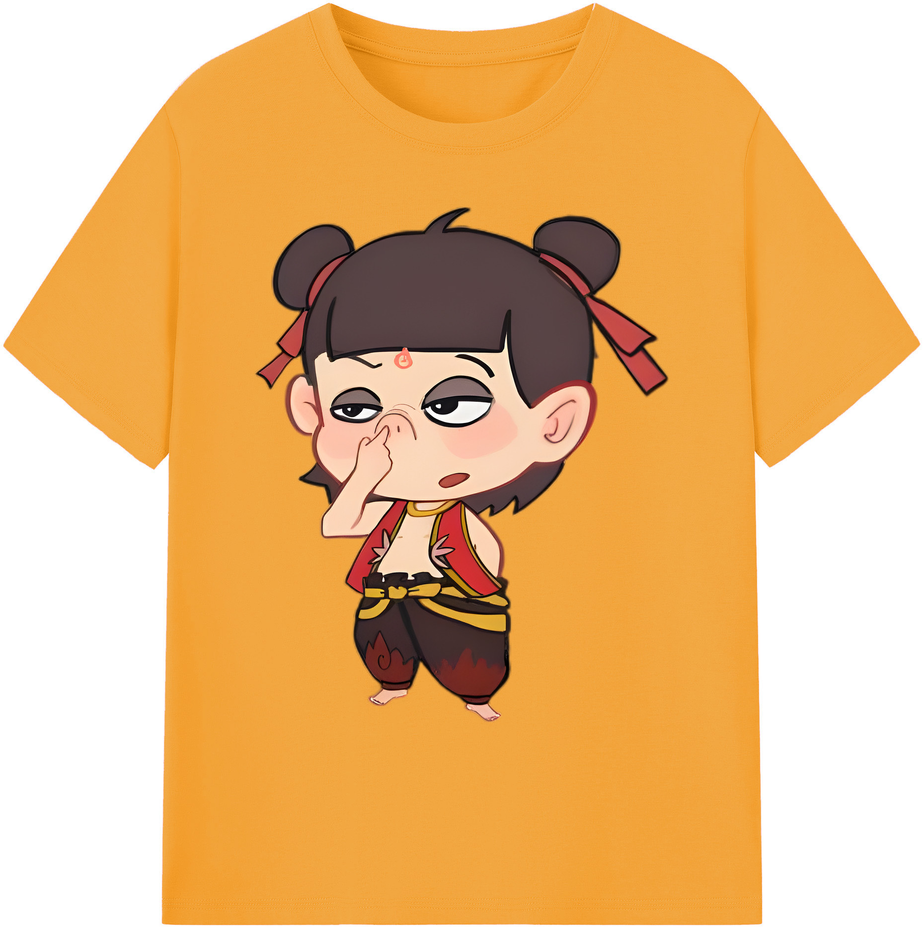 （画像用） Ne Zha 2 ナタ 魔童の大暴れ 綿100％ メンズ半袖Tシャツ｜肌触りやわらか＆通気性