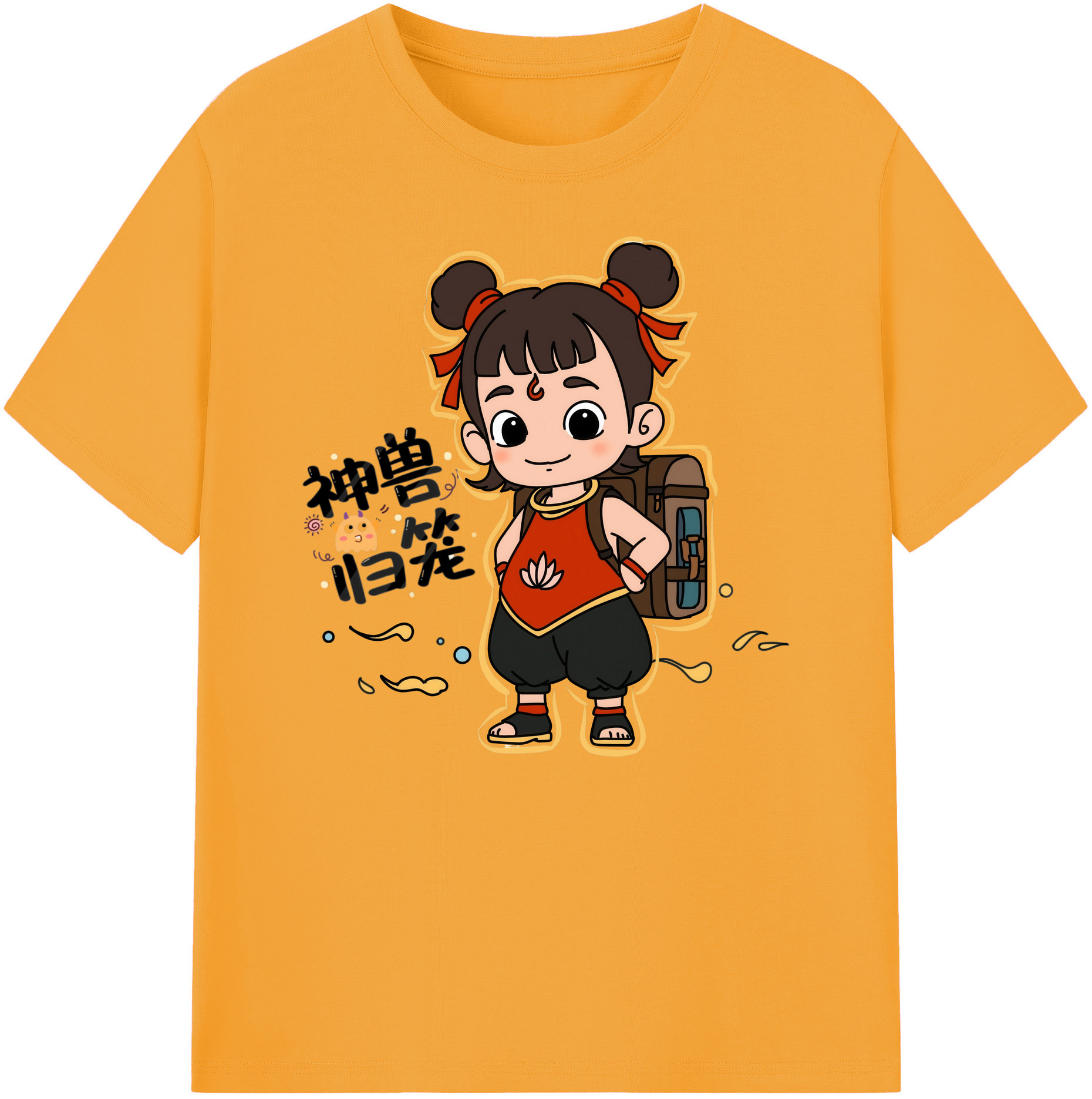 （画像用） Ne Zha 2 ナタ 魔童の大暴れ 綿100％ メンズ半袖Tシャツ｜肌触りやわらか＆通気性