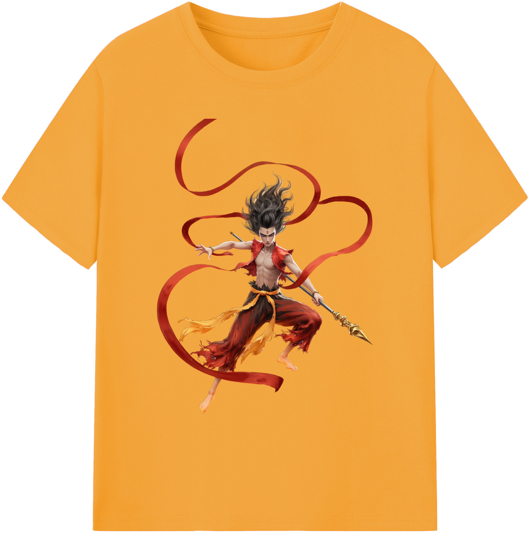 （画像用） Ne Zha 2 ナタ 魔童の大暴れ 綿100％ メンズ半袖Tシャツ｜肌触りやわらか＆通気性