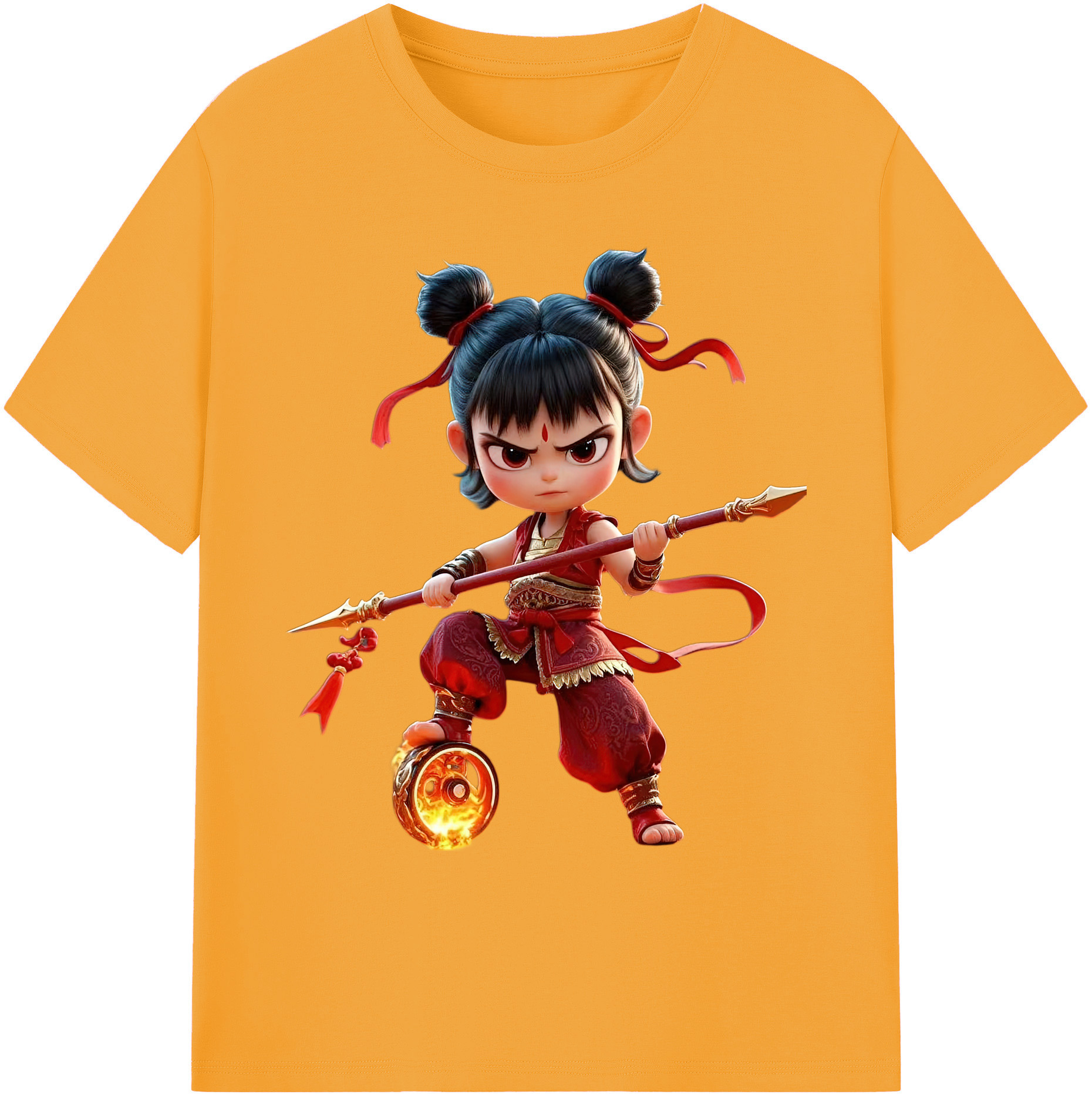 （画像用） Ne Zha 2 ナタ 魔童の大暴れ 綿100％ メンズ半袖Tシャツ｜肌触りやわらか＆通気性