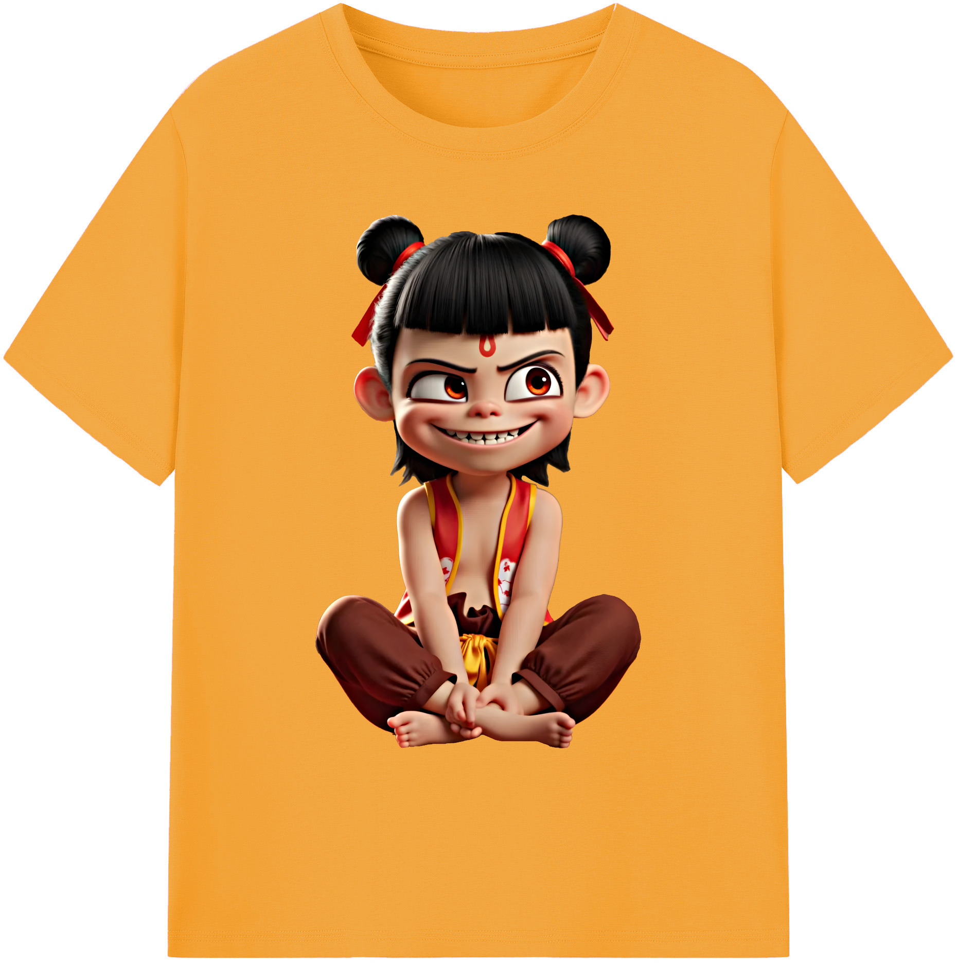 （画像用） Ne Zha 2 ナタ 魔童の大暴れ 綿100％ メンズ半袖Tシャツ｜肌触りやわらか＆通気性