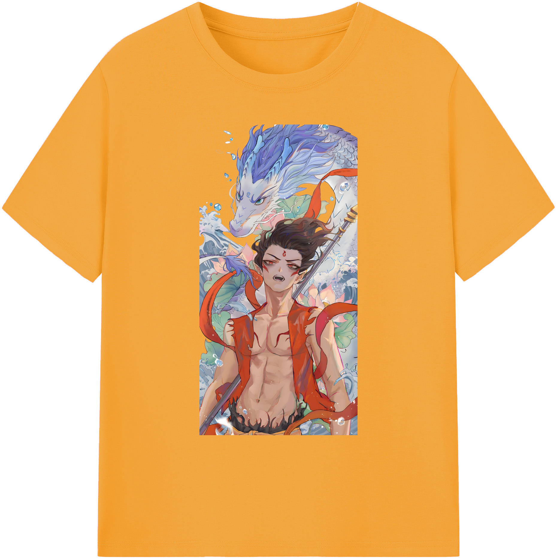 （画像用） Ne Zha 2 ナタ 魔童の大暴れ 綿100％ メンズ半袖Tシャツ｜肌触りやわらか＆通気性