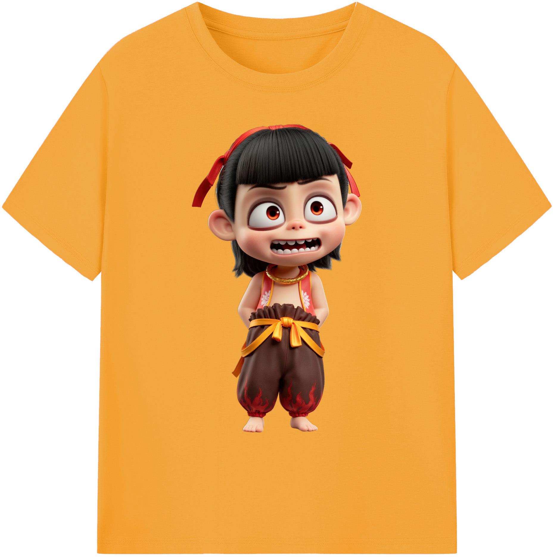 （画像用） Ne Zha 2 ナタ 魔童の大暴れ 綿100％ メンズ半袖Tシャツ｜肌触りやわらか＆通気性