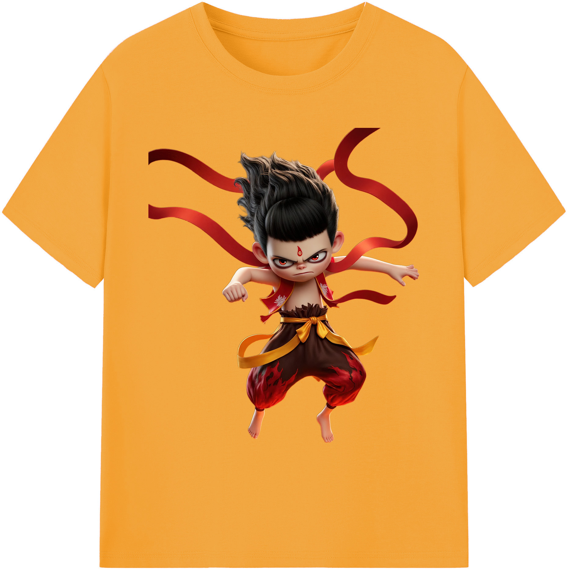 （画像用） Ne Zha 2 ナタ 魔童の大暴れ 綿100％ メンズ半袖Tシャツ｜肌触りやわらか＆通気性