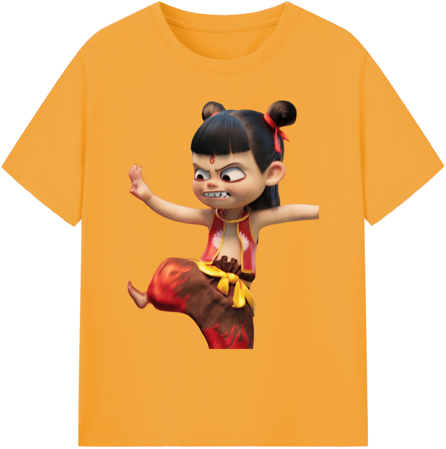 （画像用） Ne Zha 2 ナタ 魔童の大暴れ 綿100％ メンズ半袖Tシャツ｜肌触りやわらか＆通気性