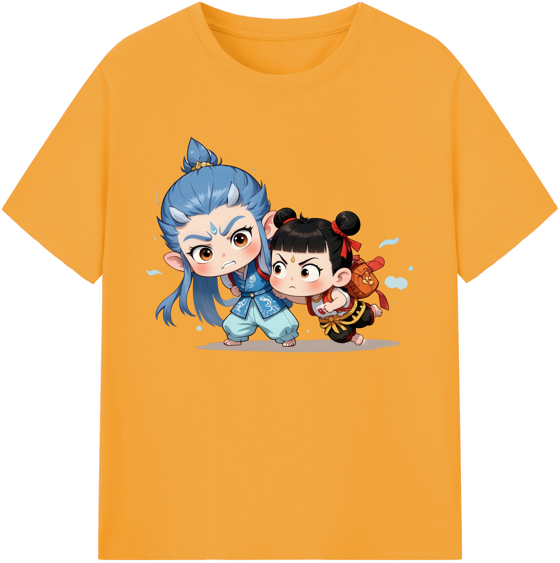 （画像用） Ne Zha 2 ナタ 魔童の大暴れ 綿100％ メンズ半袖Tシャツ｜肌触りやわらか＆通気性