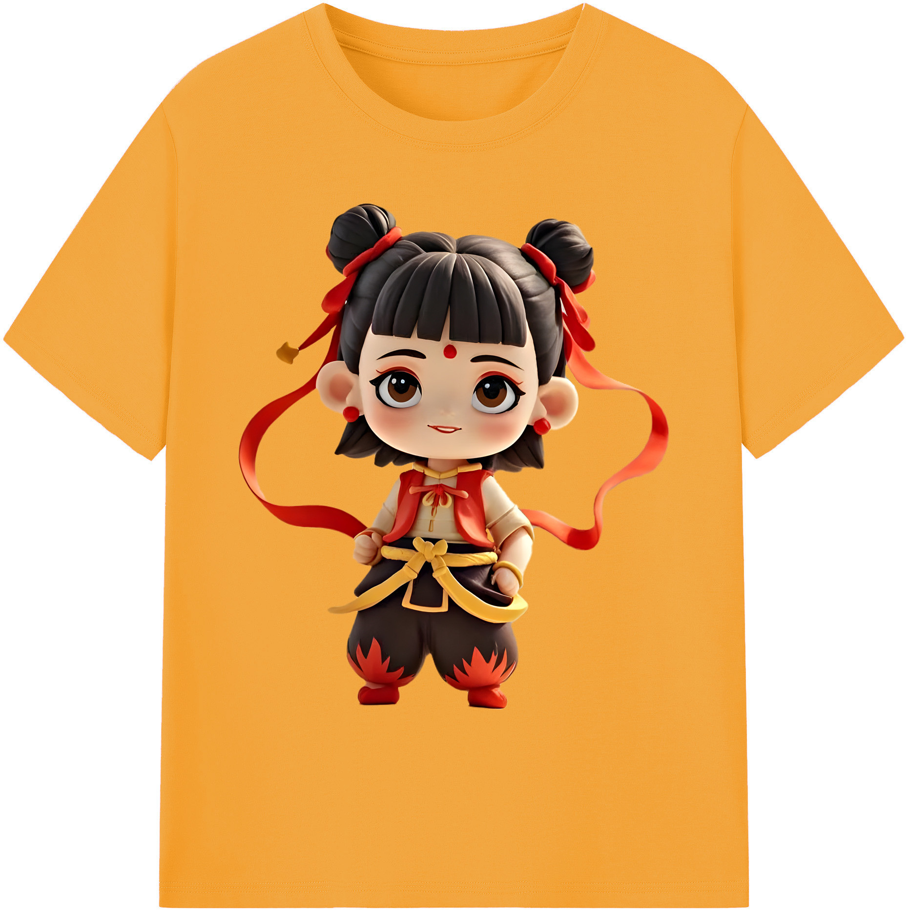 （画像用） Ne Zha 2 ナタ 魔童の大暴れ 綿100％ メンズ半袖Tシャツ｜肌触りやわらか＆通気性
