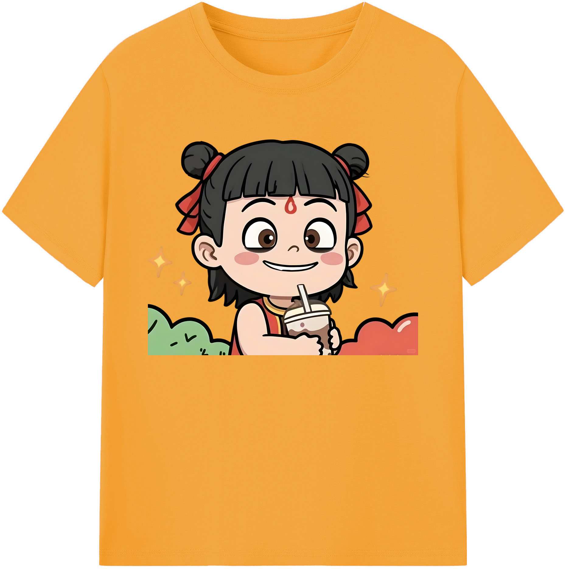 （画像用） Ne Zha 2 ナタ 魔童の大暴れ 綿100％ メンズ半袖Tシャツ｜肌触りやわらか＆通気性