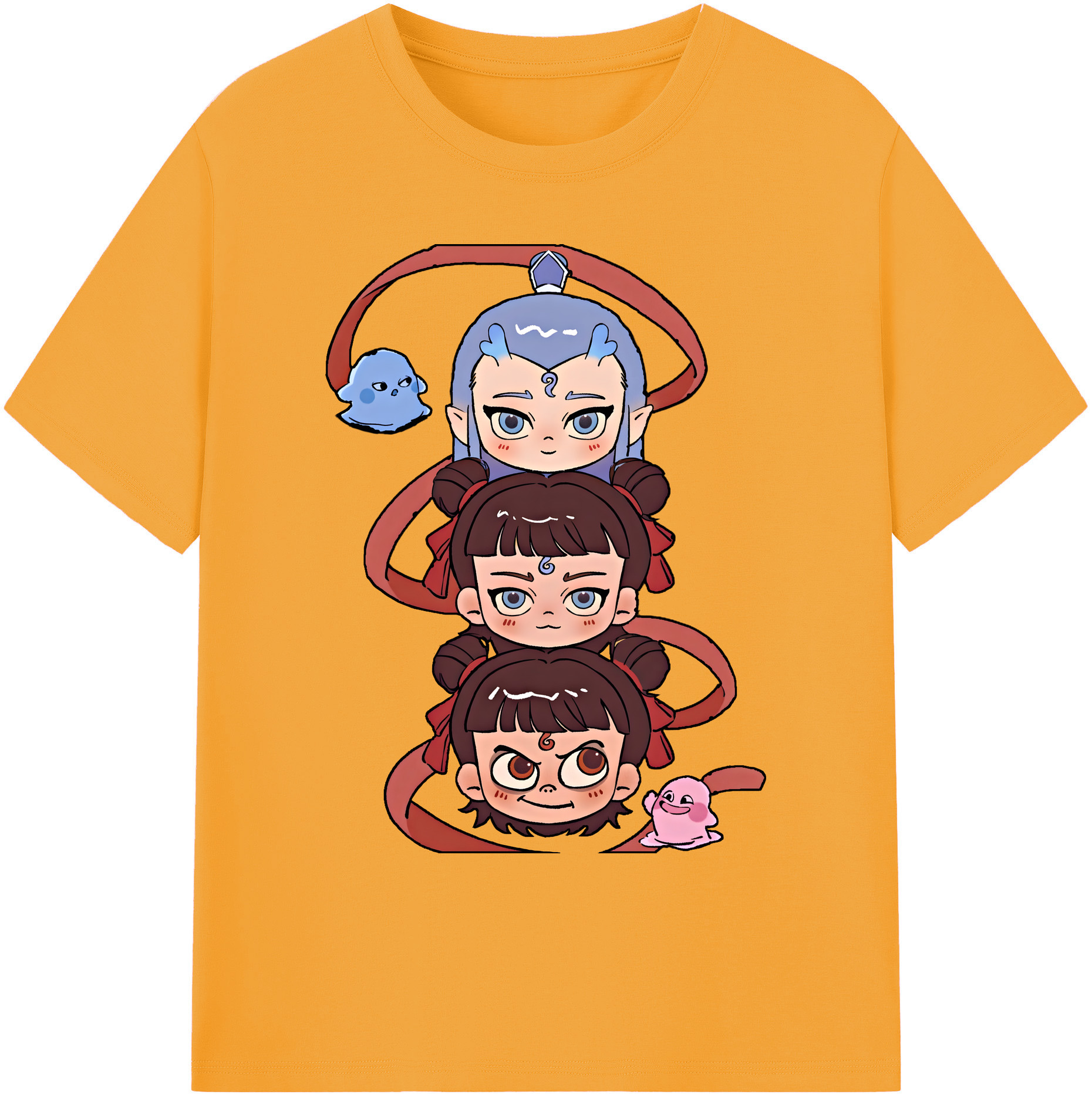（画像用） Ne Zha 2 ナタ 魔童の大暴れ 綿100％ メンズ半袖Tシャツ｜肌触りやわらか＆通気性