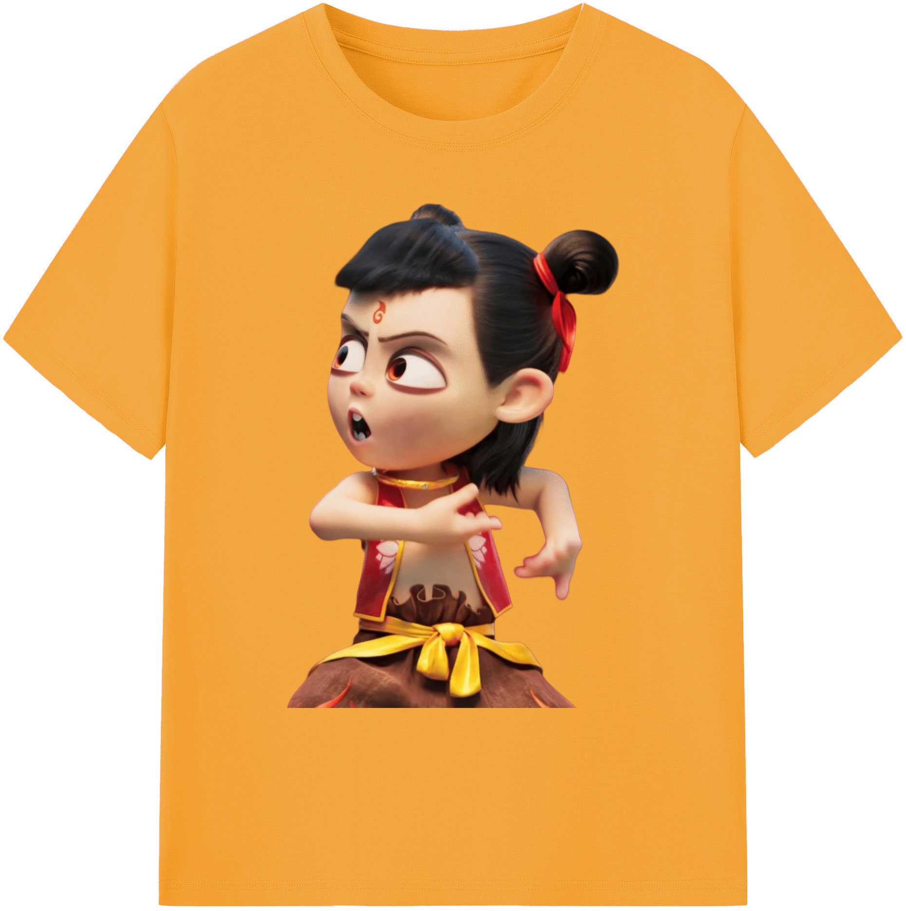 （画像用） Ne Zha 2 ナタ 魔童の大暴れ 綿100％ メンズ半袖Tシャツ｜肌触りやわらか＆通気性