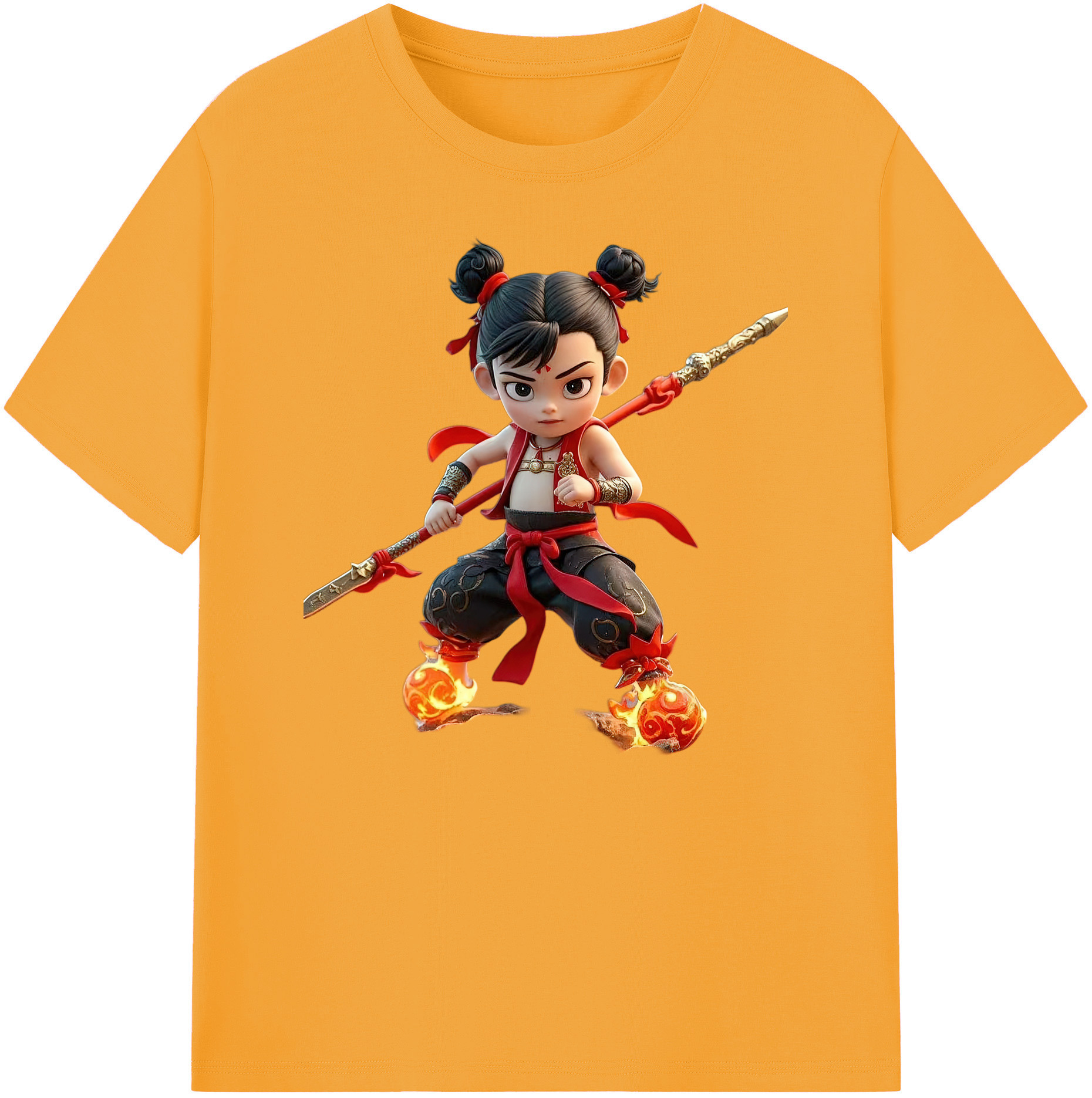 （画像用） Ne Zha 2 ナタ 魔童の大暴れ 綿100％ メンズ半袖Tシャツ｜肌触りやわらか＆通気性
