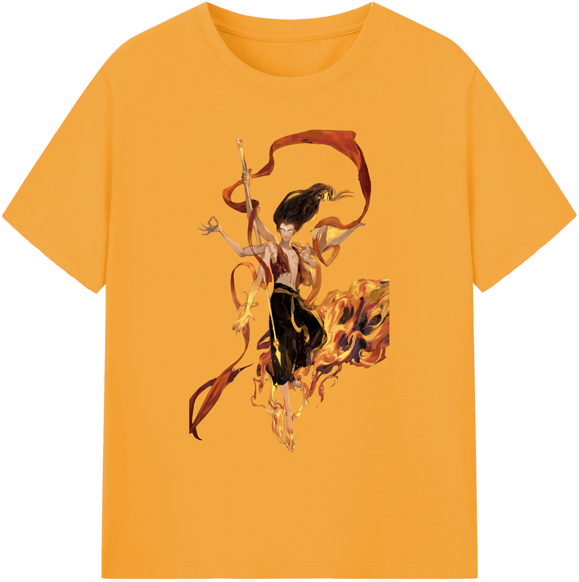 （画像用） Ne Zha 2 ナタ 魔童の大暴れ 綿100％ メンズ半袖Tシャツ｜肌触りやわらか＆通気性