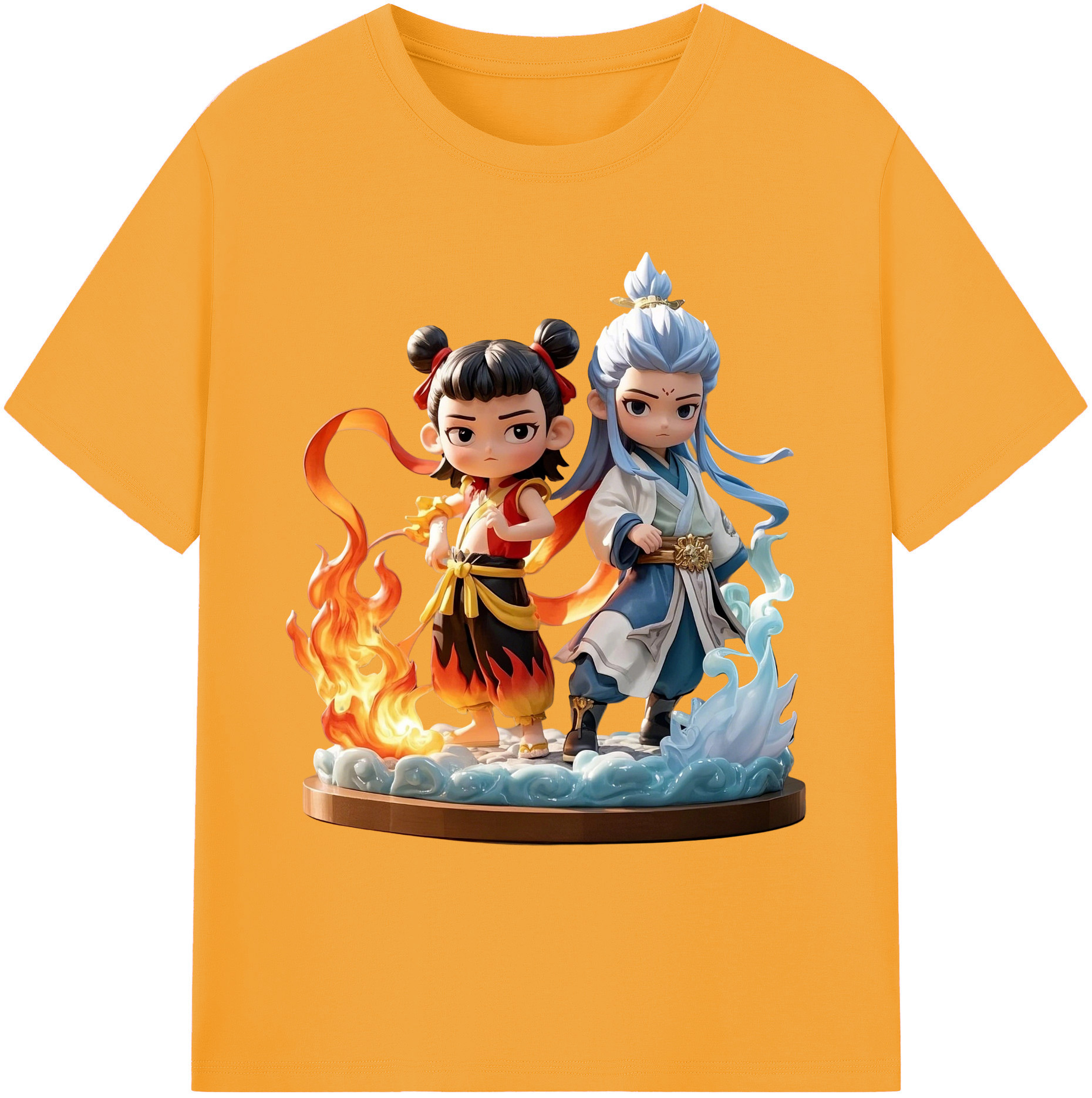 （画像用） Ne Zha 2 ナタ 魔童の大暴れ 綿100％ メンズ半袖Tシャツ｜肌触りやわらか＆通気性