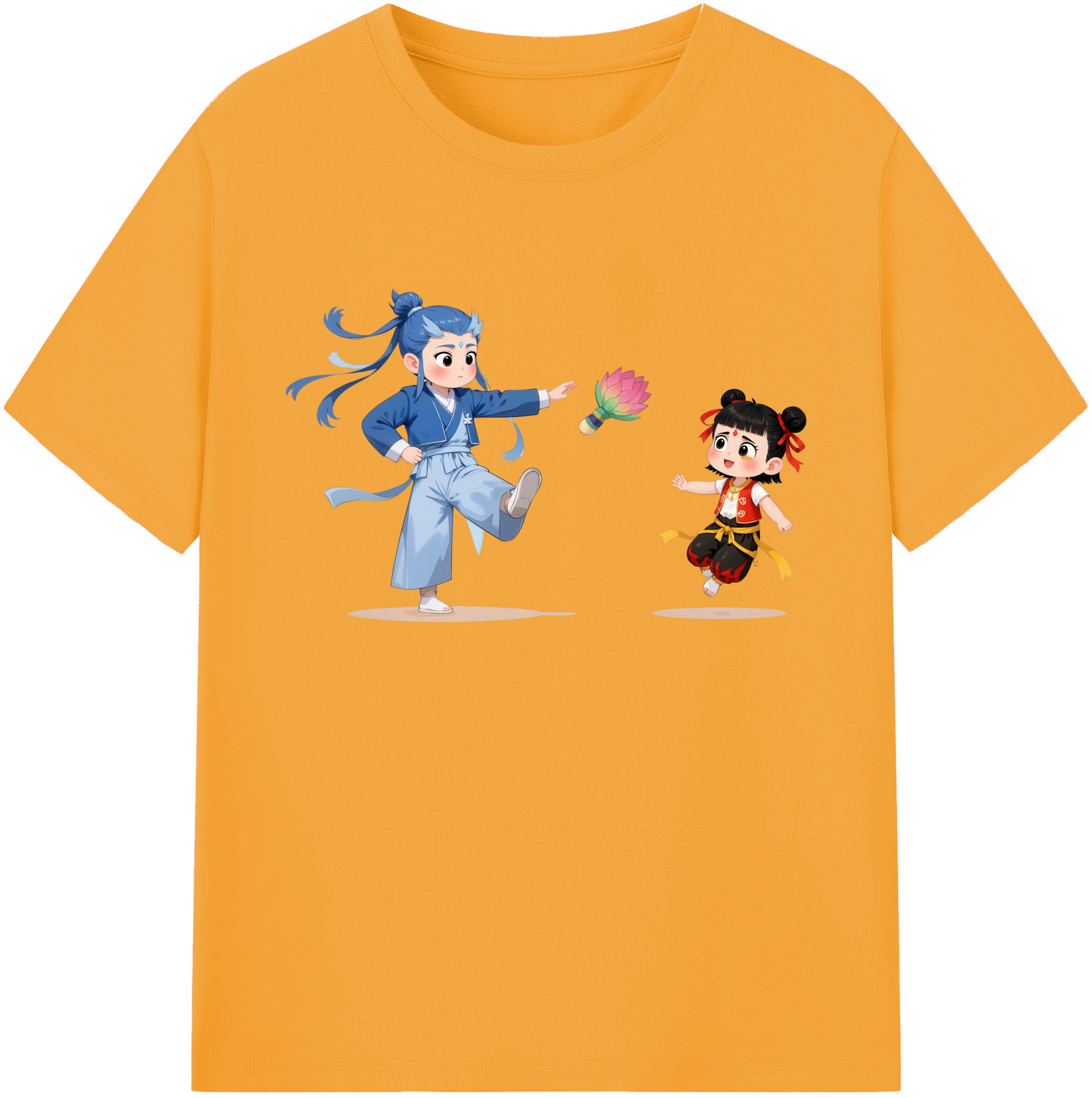 （画像用） Ne Zha 2 ナタ 魔童の大暴れ 綿100％ メンズ半袖Tシャツ｜肌触りやわらか＆通気性