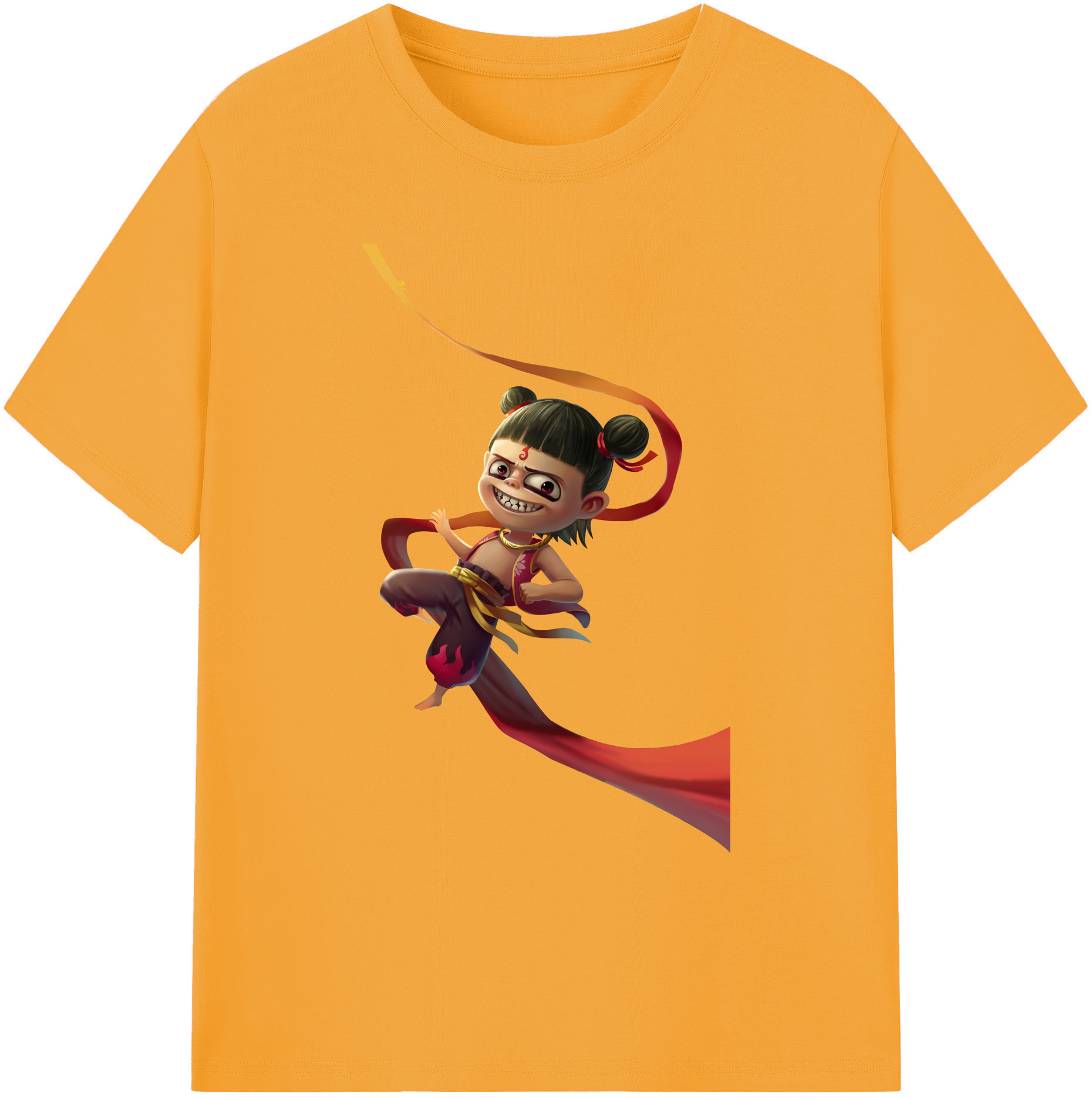 （画像用） Ne Zha 2 ナタ 魔童の大暴れ 綿100％ メンズ半袖Tシャツ｜肌触りやわらか＆通気性