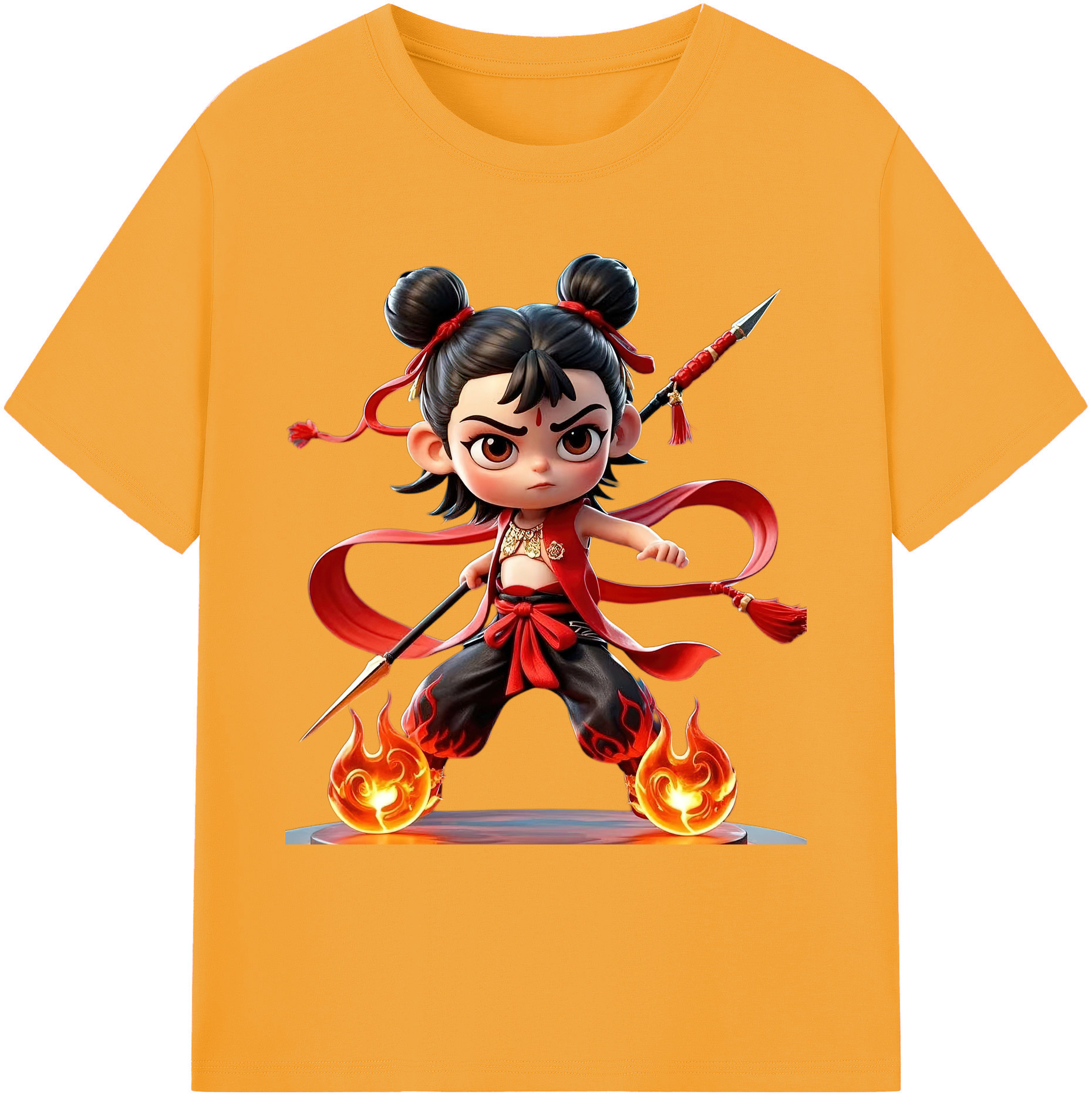 （画像用） Ne Zha 2 ナタ 魔童の大暴れ 綿100％ メンズ半袖Tシャツ｜肌触りやわらか＆通気性