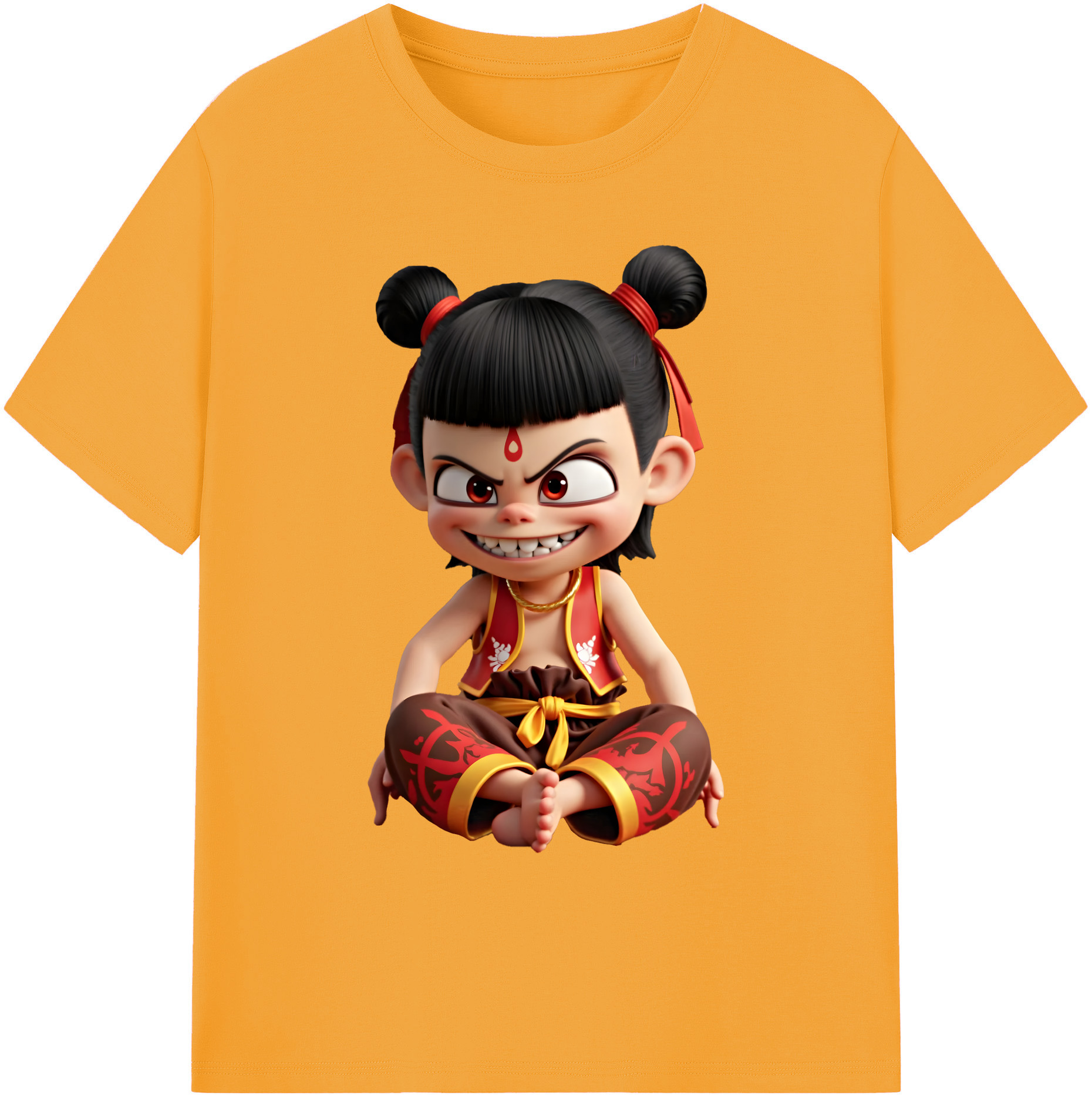（画像用） Ne Zha 2 ナタ 魔童の大暴れ 綿100％ メンズ半袖Tシャツ｜肌触りやわらか＆通気性