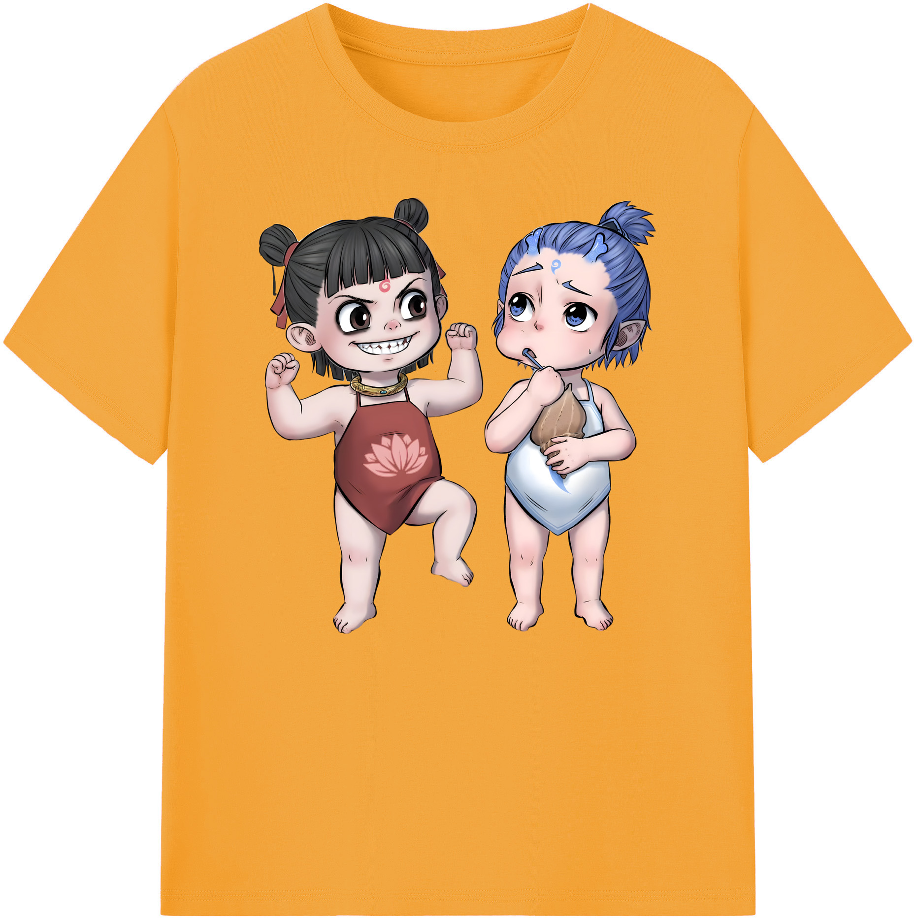 （画像用） Ne Zha 2 ナタ 魔童の大暴れ 綿100％ メンズ半袖Tシャツ｜肌触りやわらか＆通気性