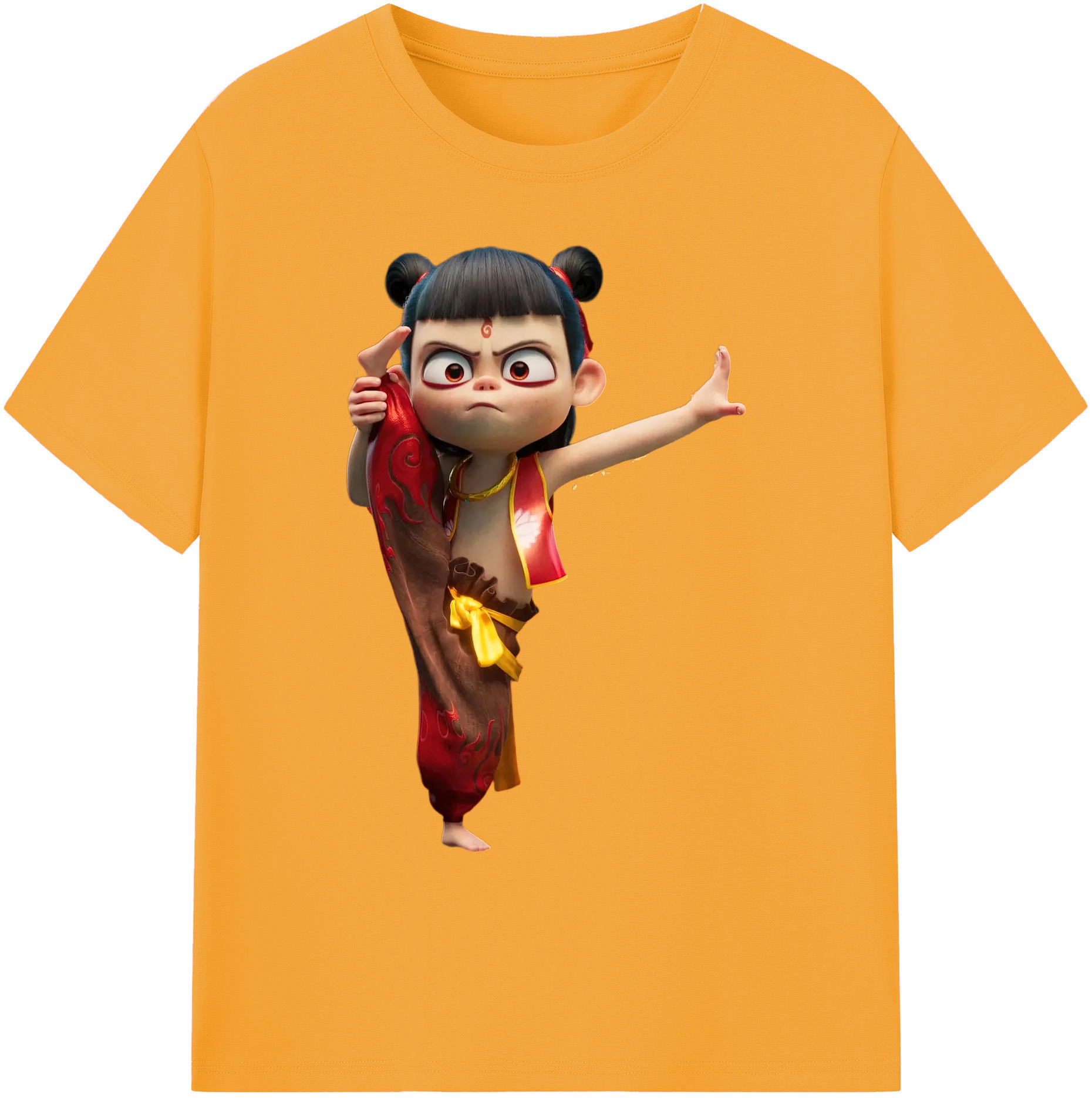 （画像用） Ne Zha 2 ナタ 魔童の大暴れ 綿100％ メンズ半袖Tシャツ｜肌触りやわらか＆通気性