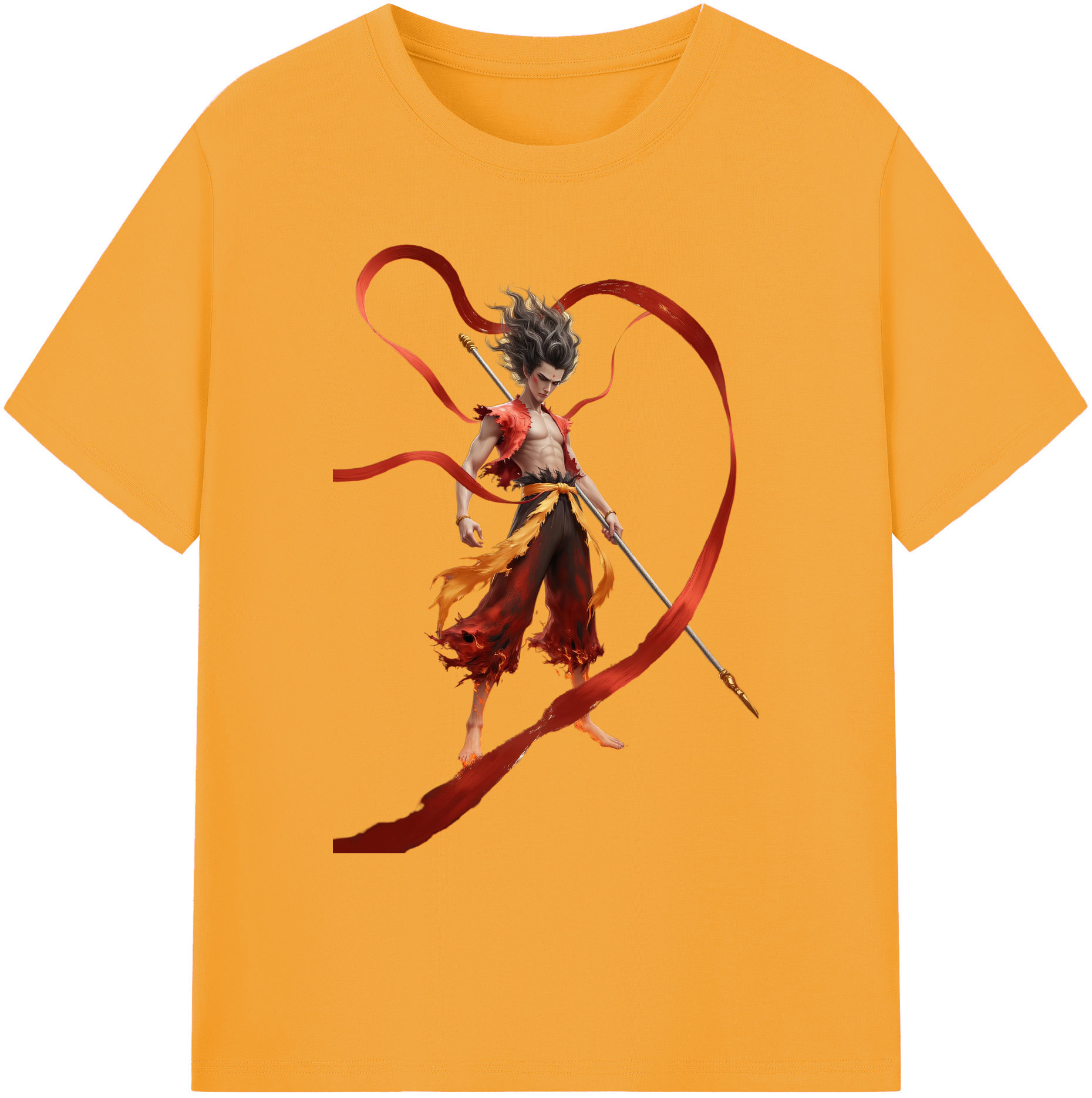 （画像用） Ne Zha 2 ナタ 魔童の大暴れ 綿100％ メンズ半袖Tシャツ｜肌触りやわらか＆通気性