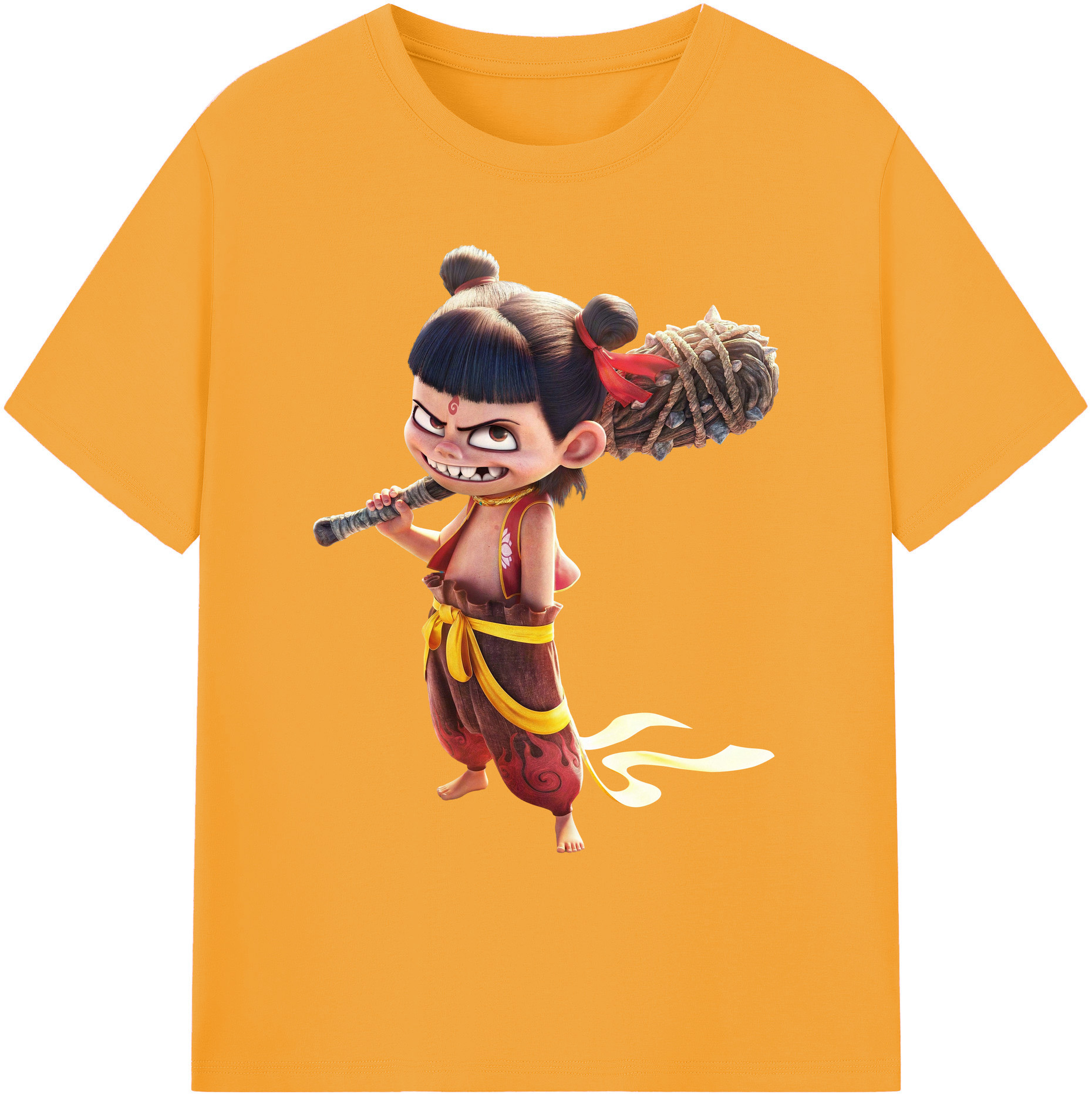 （画像用） Ne Zha 2 ナタ 魔童の大暴れ 綿100％ メンズ半袖Tシャツ｜肌触りやわらか＆通気性
