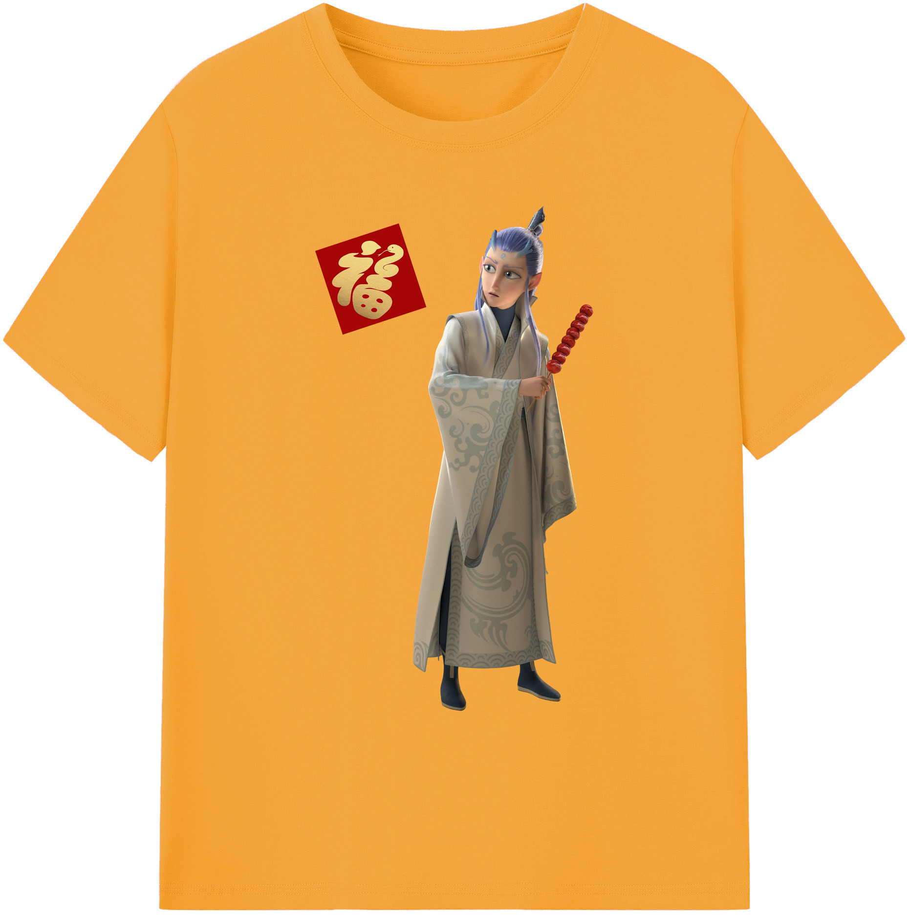 （画像用） Ne Zha 2 ナタ 魔童の大暴れ 綿100％ メンズ半袖Tシャツ｜肌触りやわらか＆通気性