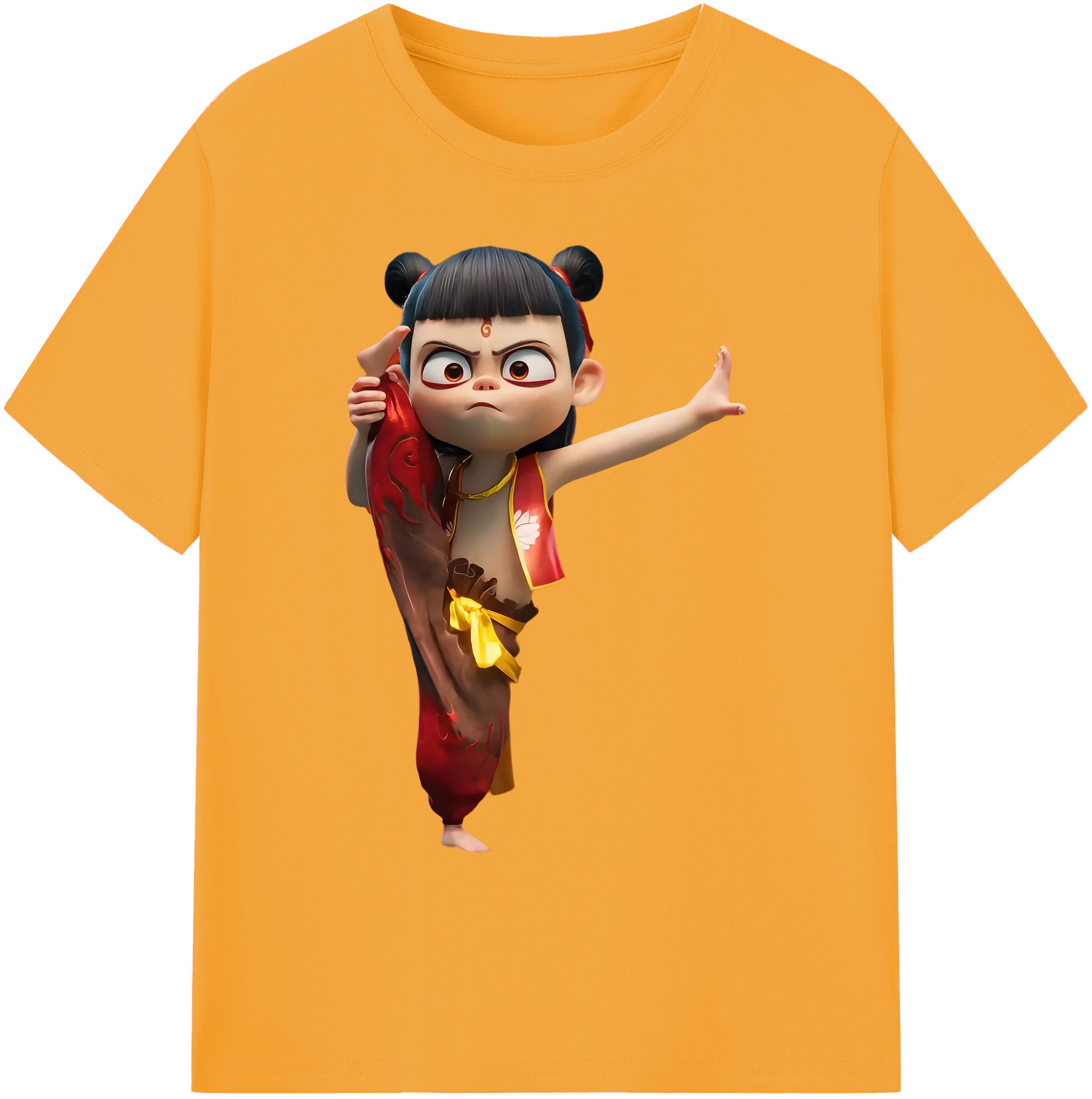 （画像用） Ne Zha 2 ナタ 魔童の大暴れ 綿100％ メンズ半袖Tシャツ｜肌触りやわらか＆通気性