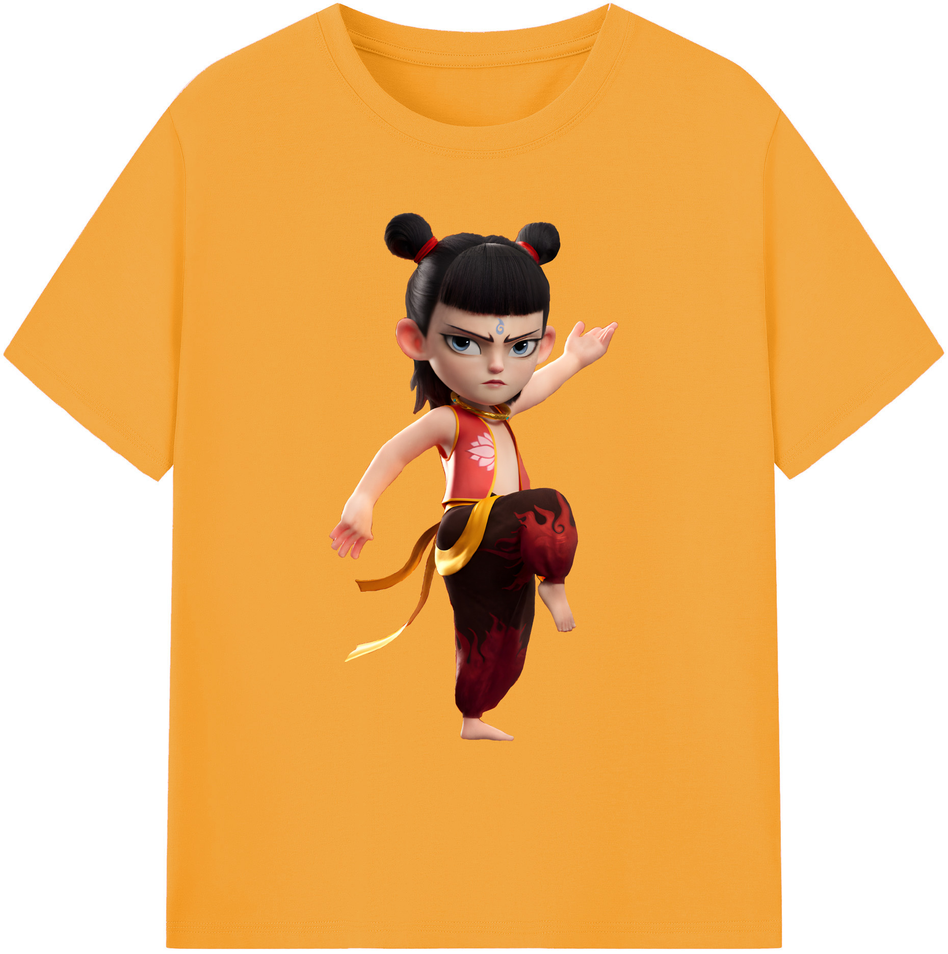 （画像用） Ne Zha 2 ナタ 魔童の大暴れ 綿100％ メンズ半袖Tシャツ｜肌触りやわらか＆通気性