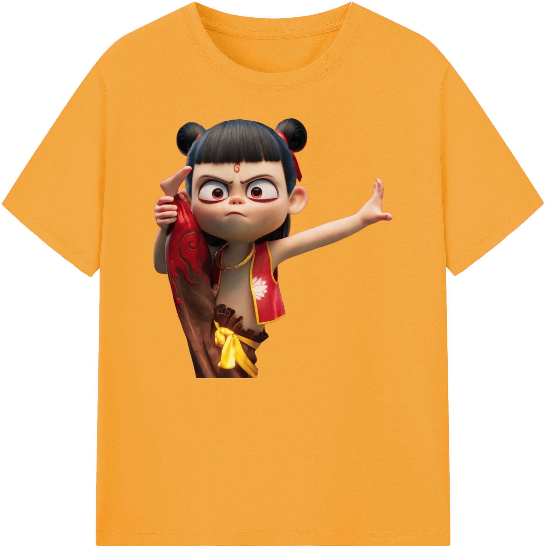 （画像用） Ne Zha 2 ナタ 魔童の大暴れ 綿100％ メンズ半袖Tシャツ｜肌触りやわらか＆通気性
