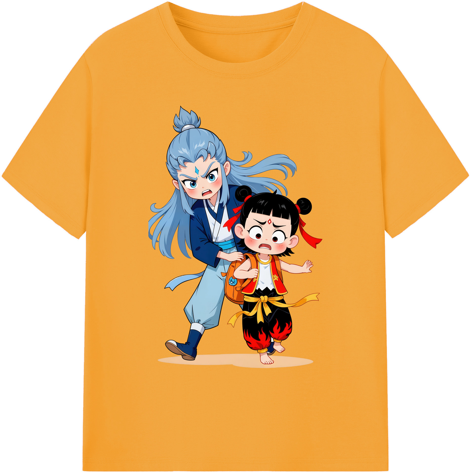 （画像用） Ne Zha 2 ナタ 魔童の大暴れ 綿100％ メンズ半袖Tシャツ｜肌触りやわらか＆通気性