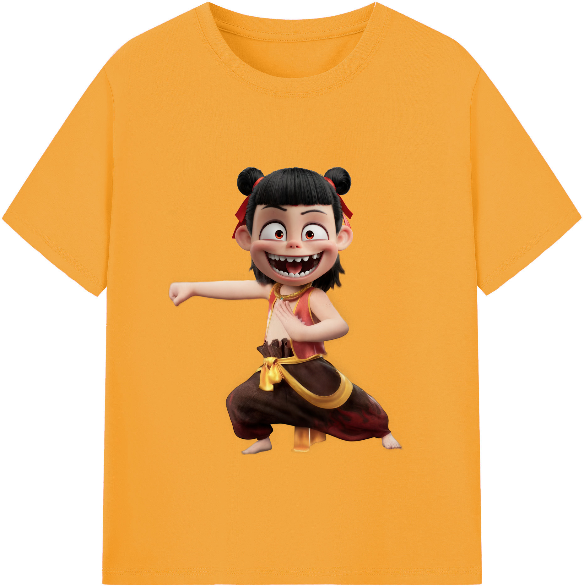 （画像用） Ne Zha 2 ナタ 魔童の大暴れ 綿100％ メンズ半袖Tシャツ｜肌触りやわらか＆通気性