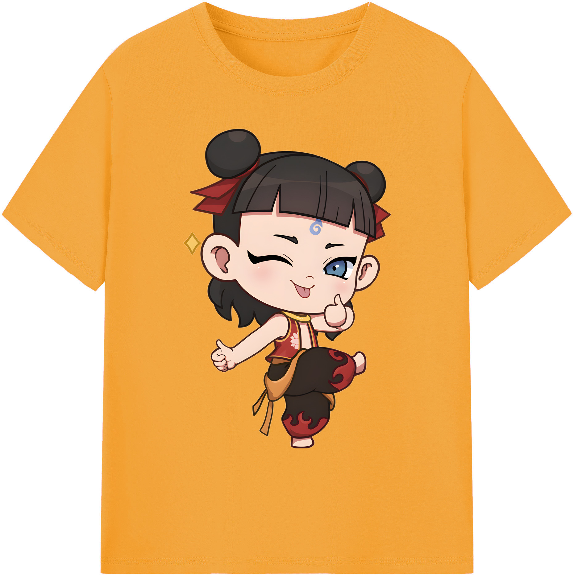 （画像用） Ne Zha 2 ナタ 魔童の大暴れ 綿100％ メンズ半袖Tシャツ｜肌触りやわらか＆通気性