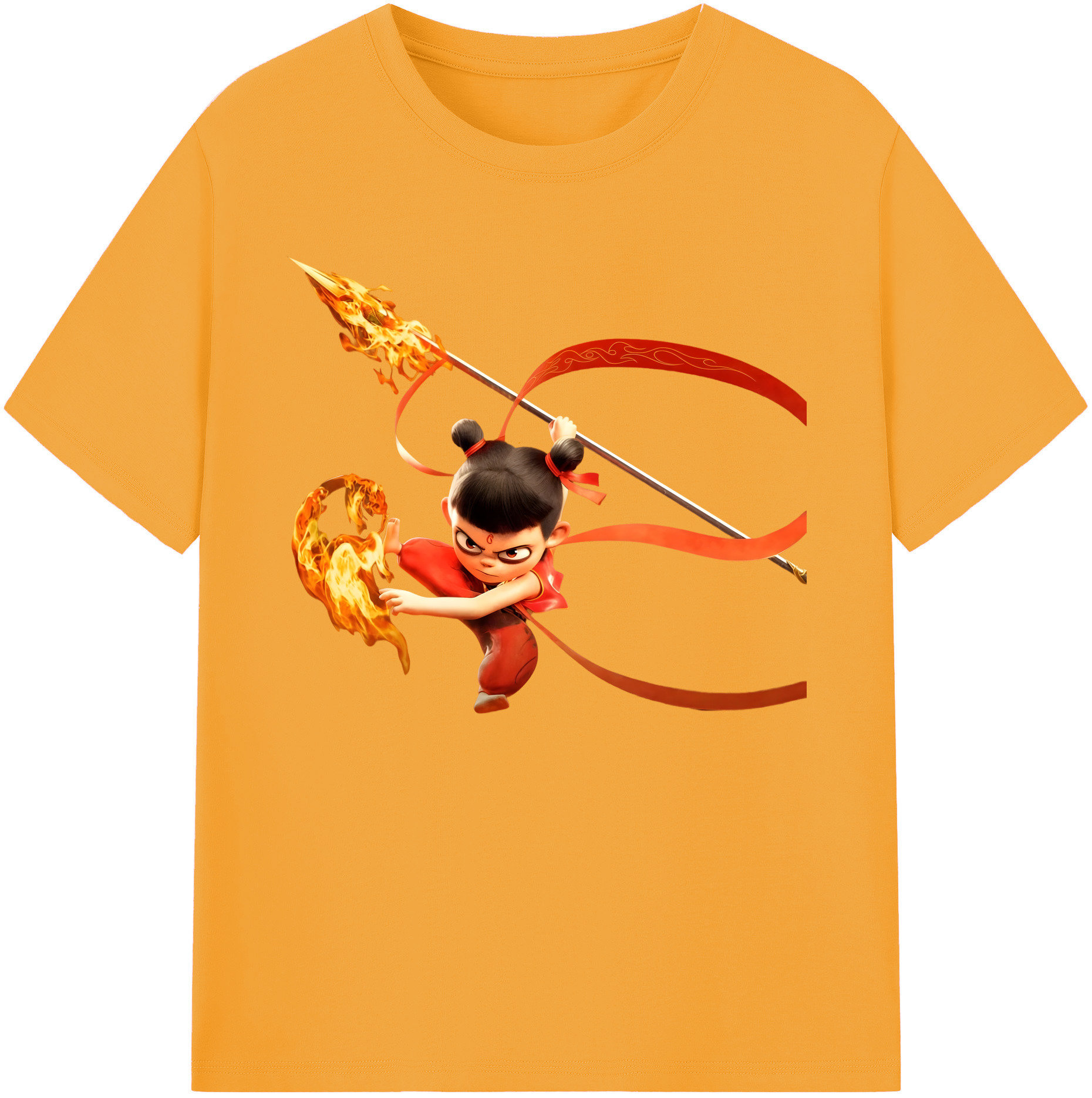 （画像用） Ne Zha 2 ナタ 魔童の大暴れ 綿100％ メンズ半袖Tシャツ｜肌触りやわらか＆通気性