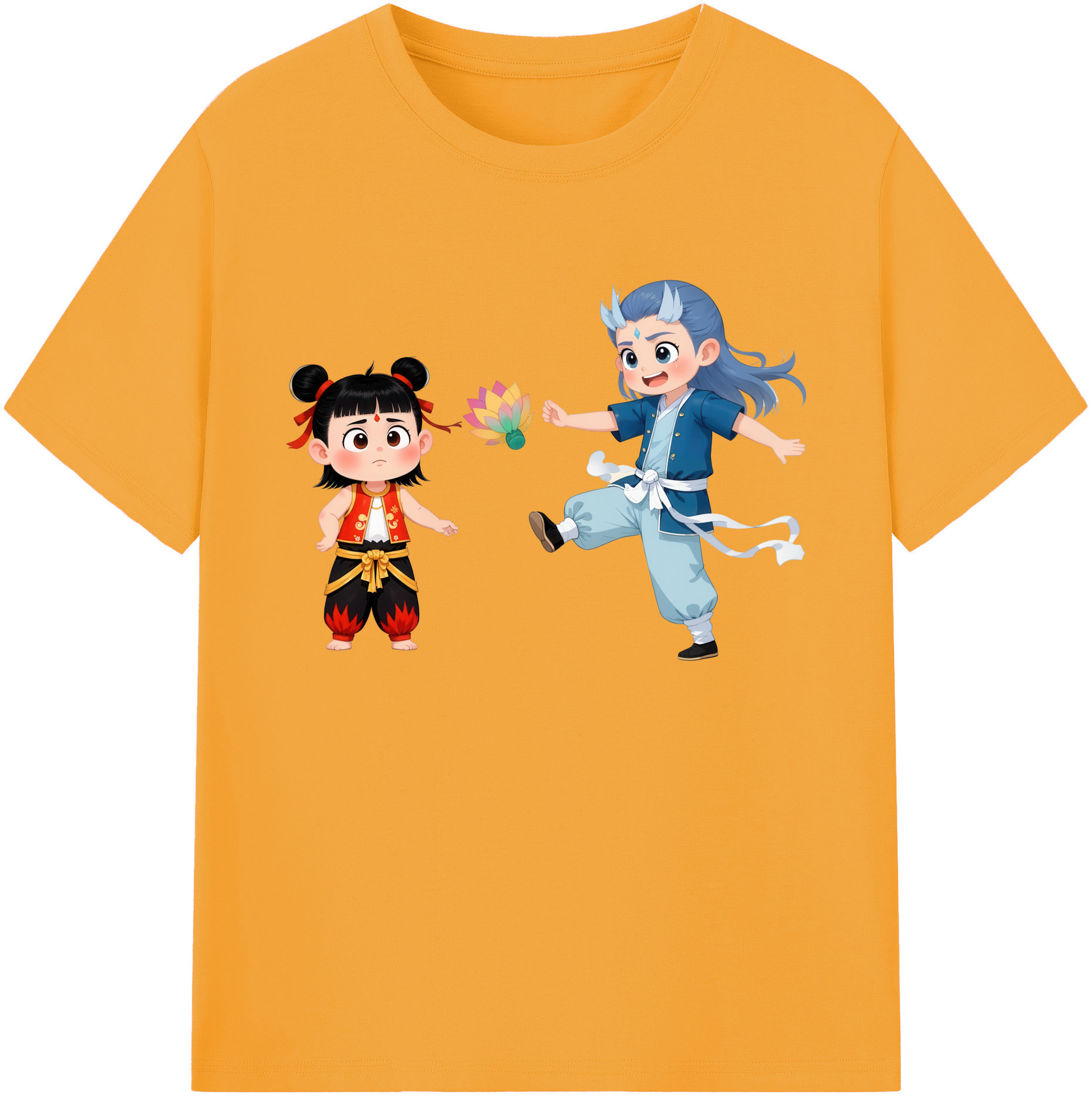 （画像用） Ne Zha 2 ナタ 魔童の大暴れ 綿100％ メンズ半袖Tシャツ｜肌触りやわらか＆通気性