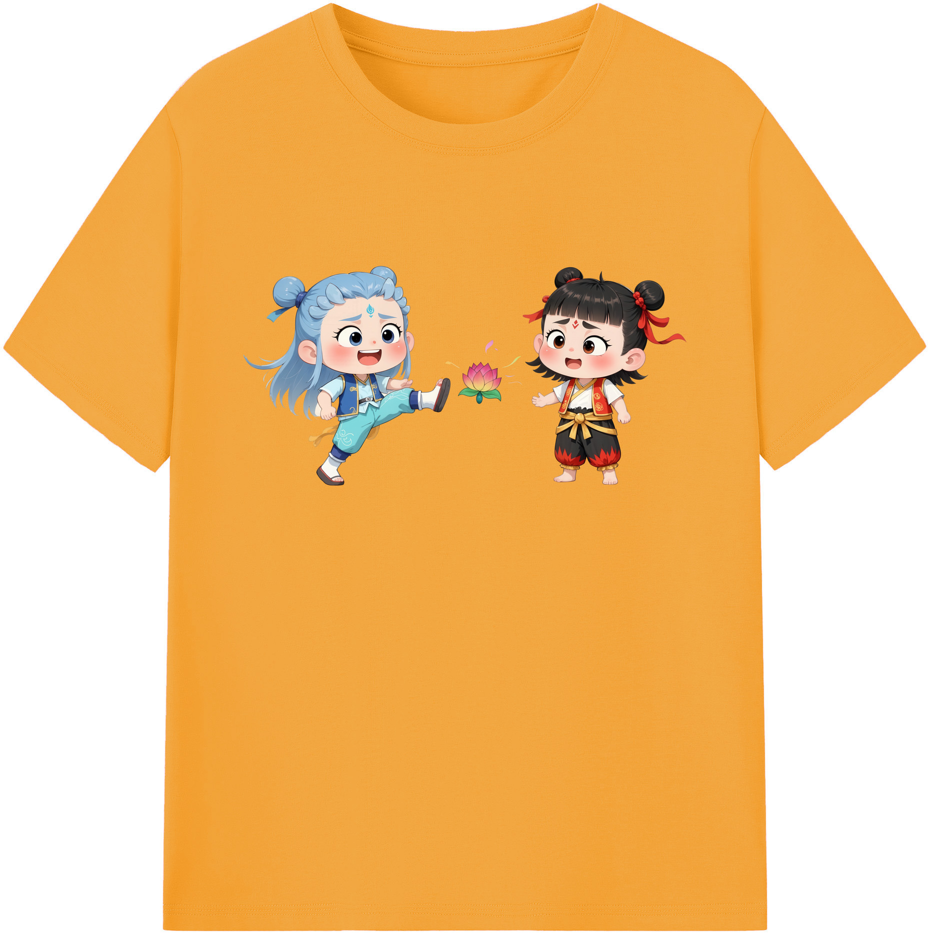 （画像用） Ne Zha 2 ナタ 魔童の大暴れ 綿100％ メンズ半袖Tシャツ｜肌触りやわらか＆通気性