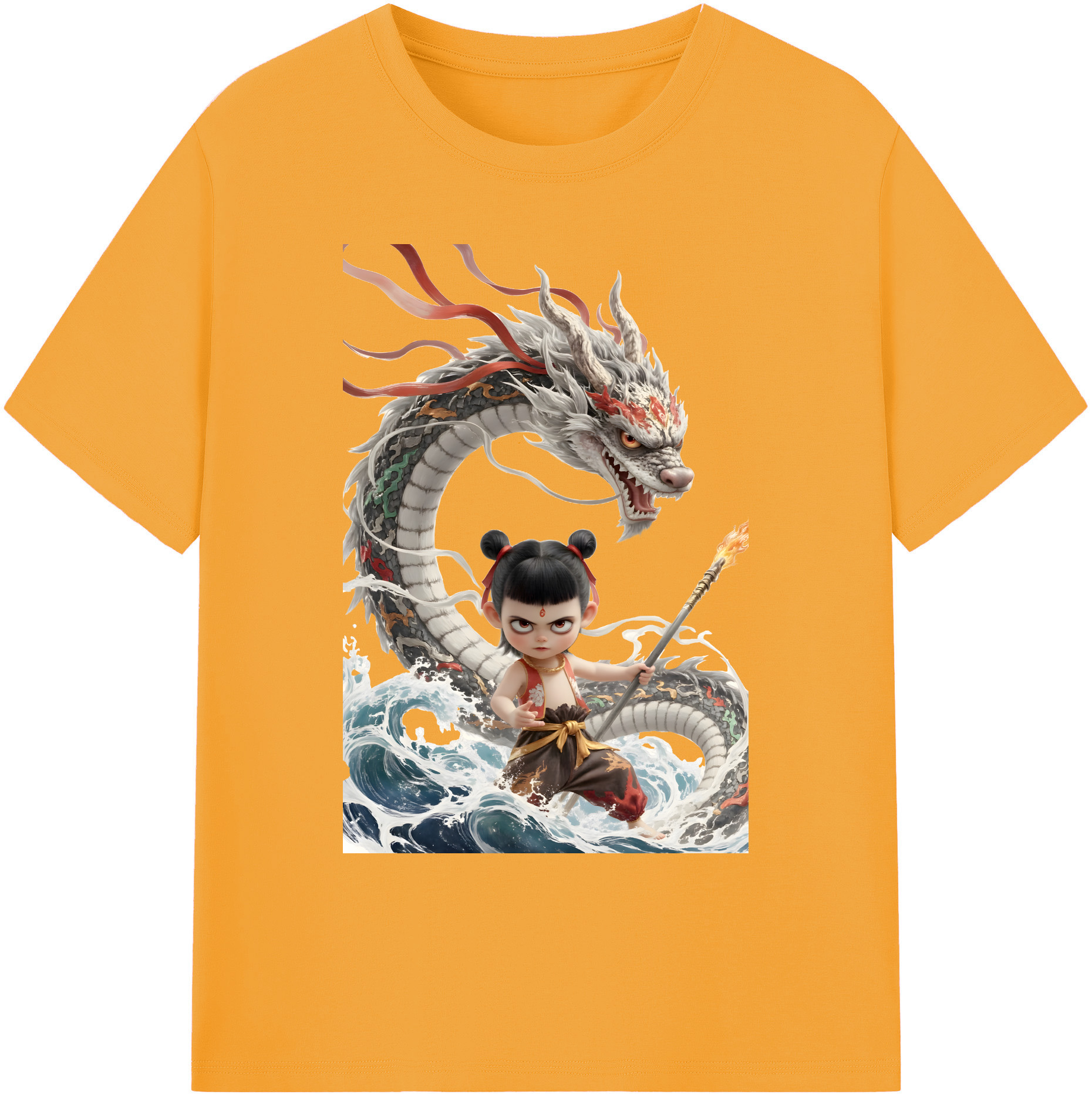 （画像用） Ne Zha 2 ナタ 魔童の大暴れ 綿100％ メンズ半袖Tシャツ｜肌触りやわらか＆通気性