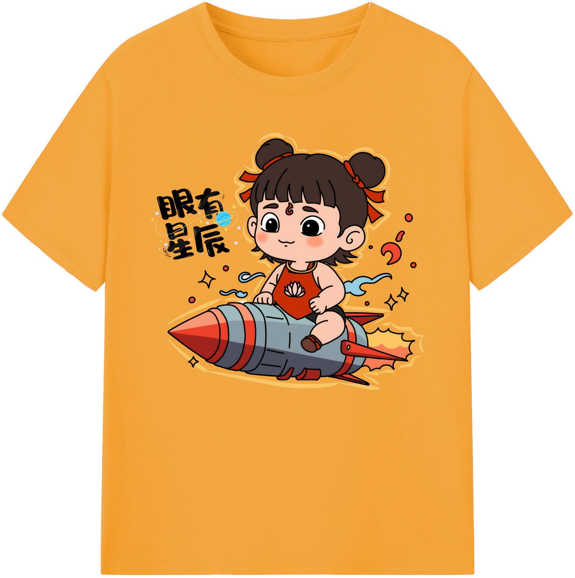 （画像用） Ne Zha 2 ナタ 魔童の大暴れ 綿100％ メンズ半袖Tシャツ｜肌触りやわらか＆通気性