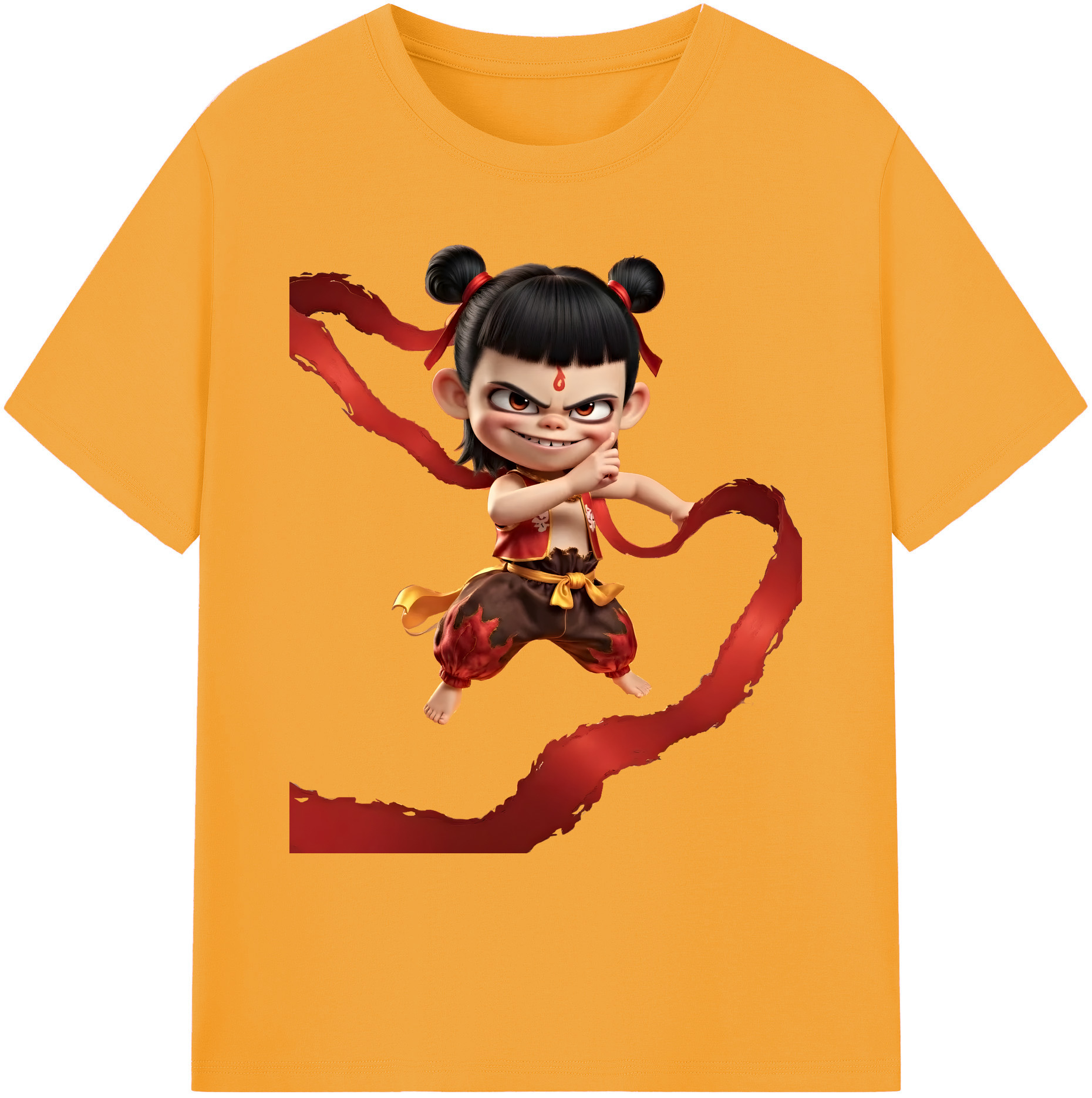 （画像用） Ne Zha 2 ナタ 魔童の大暴れ 綿100％ メンズ半袖Tシャツ｜肌触りやわらか＆通気性