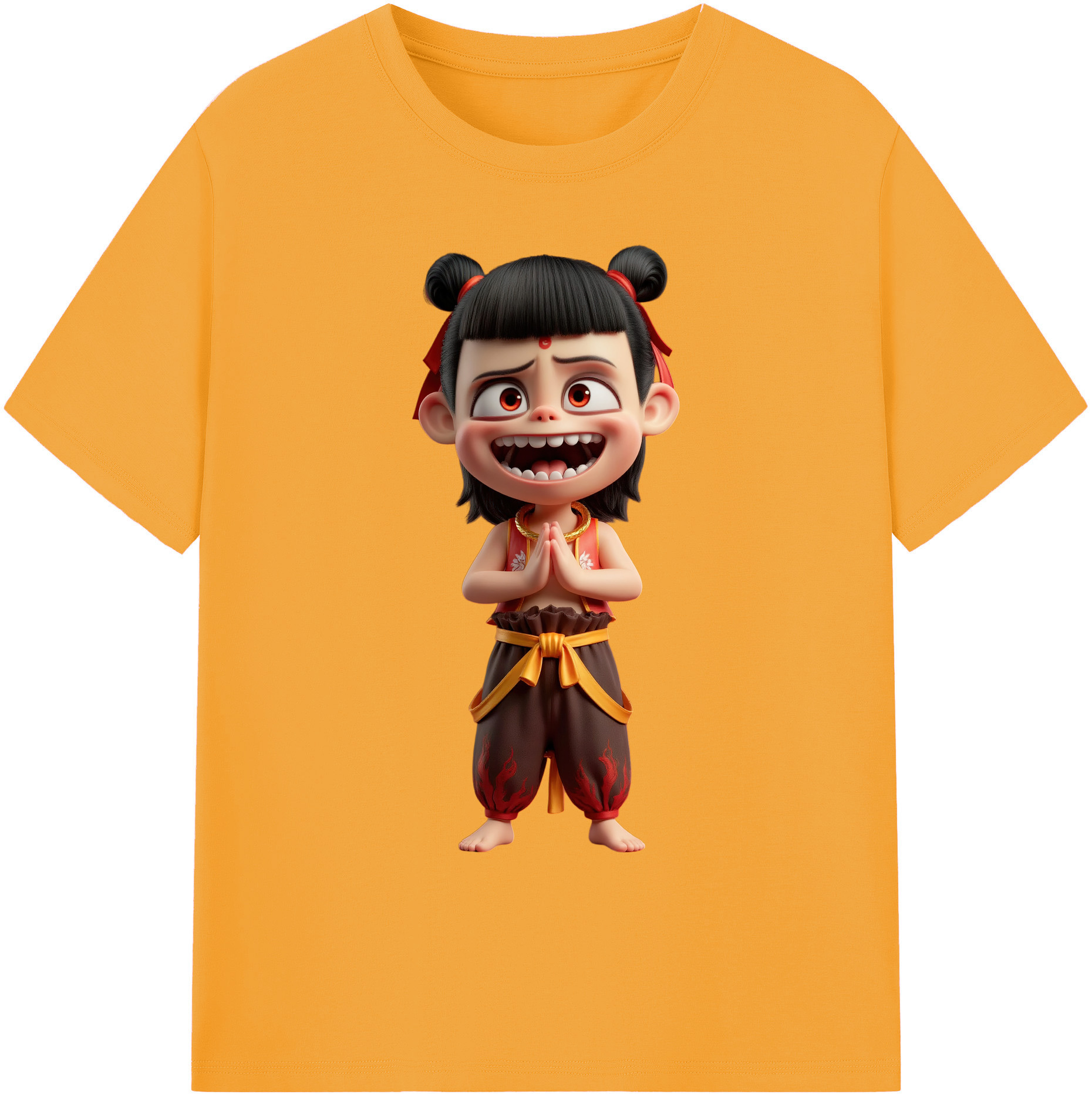 （画像用） Ne Zha 2 ナタ 魔童の大暴れ 綿100％ メンズ半袖Tシャツ｜肌触りやわらか＆通気性
