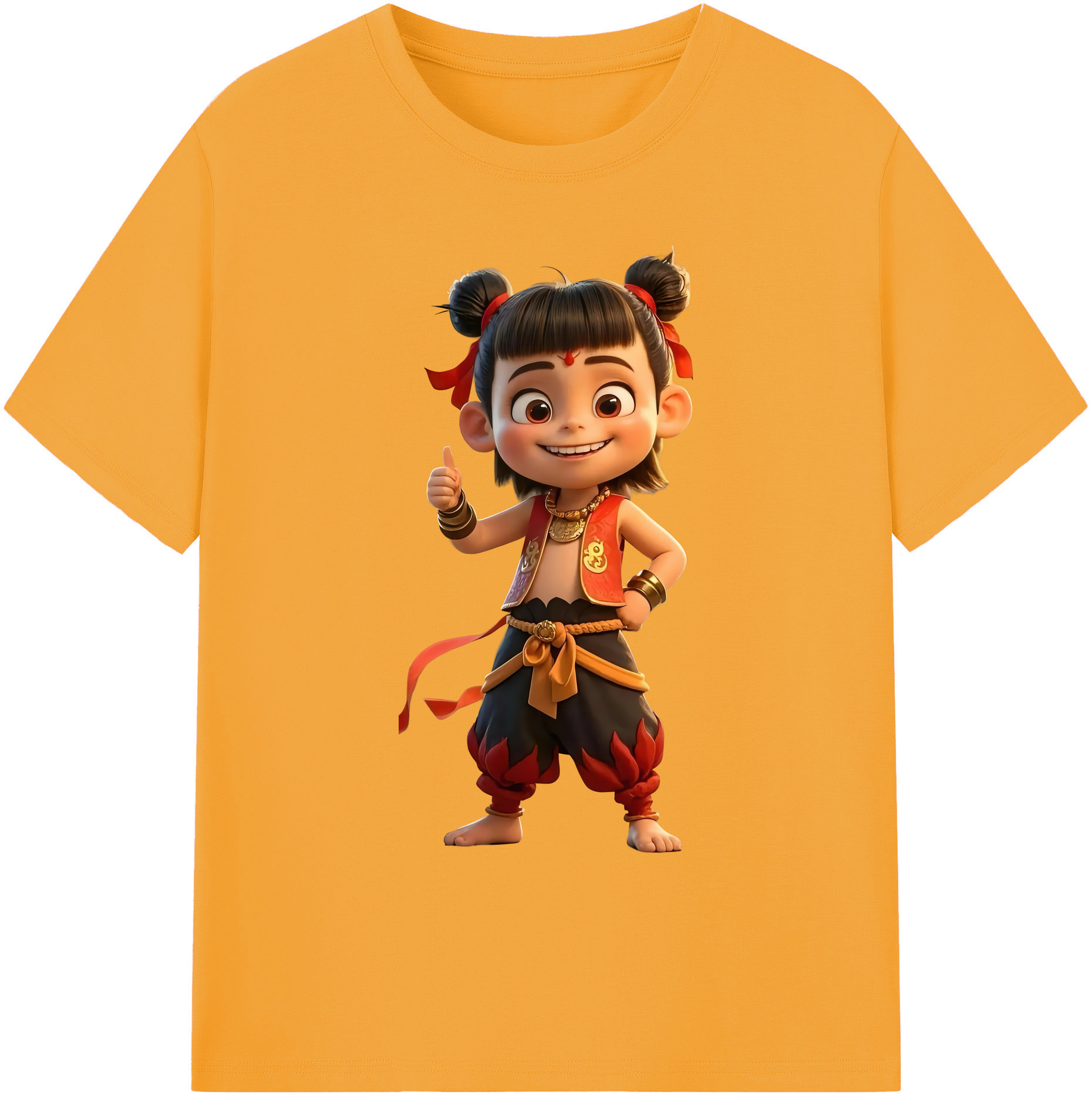 （画像用） Ne Zha 2 ナタ 魔童の大暴れ 綿100％ メンズ半袖Tシャツ｜肌触りやわらか＆通気性