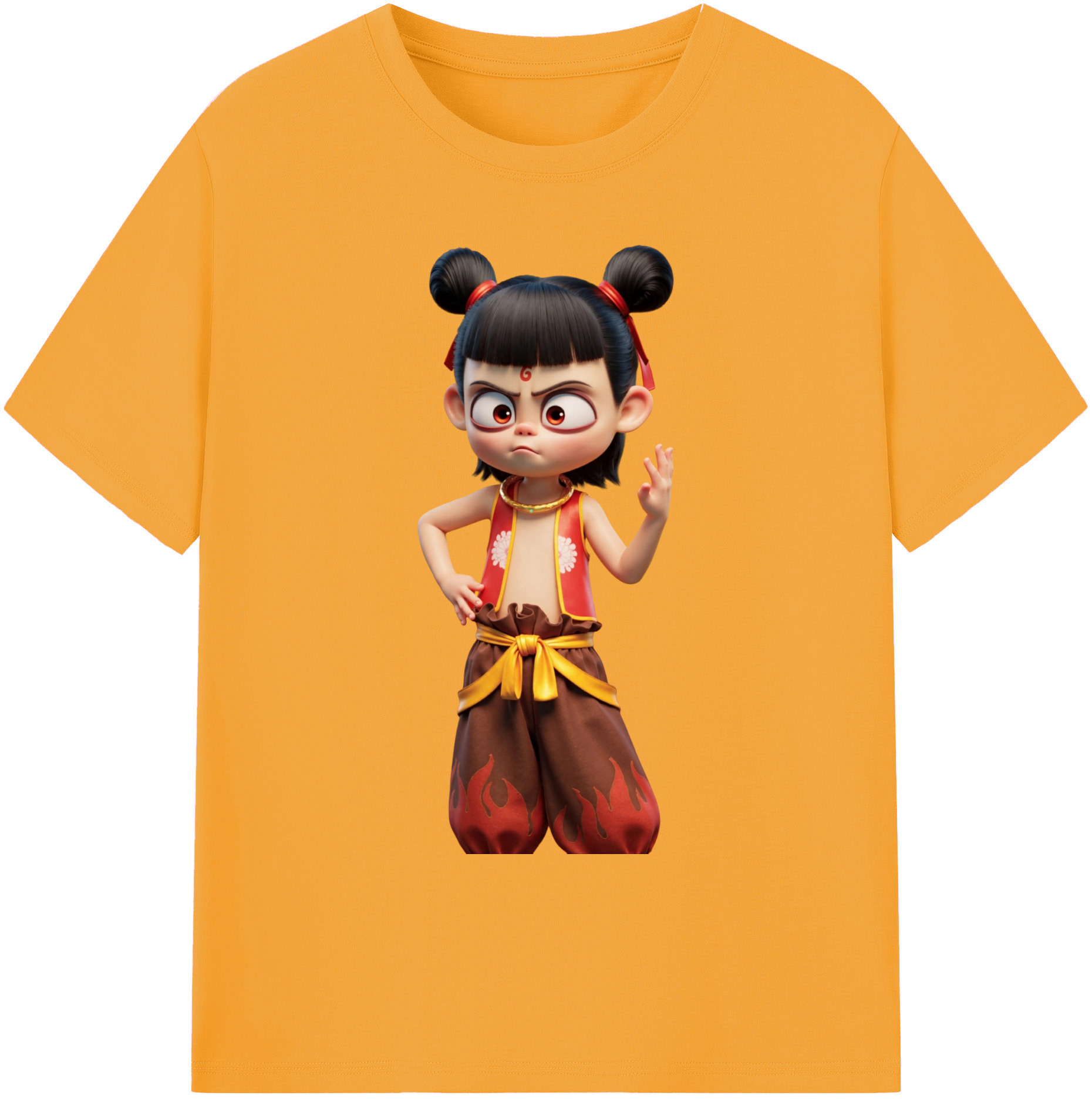 （画像用） Ne Zha 2 ナタ 魔童の大暴れ 綿100％ メンズ半袖Tシャツ｜肌触りやわらか＆通気性