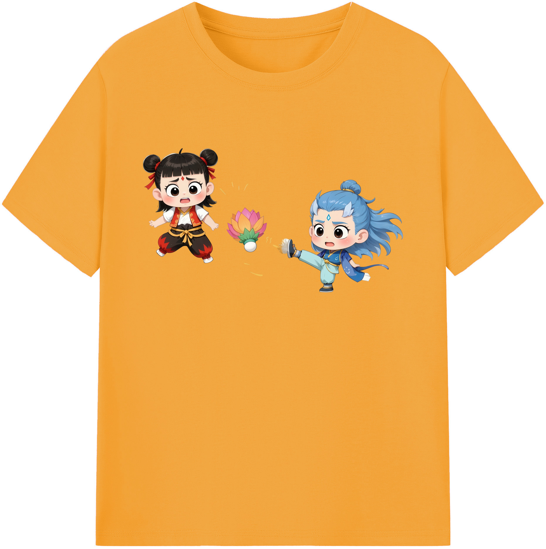 （画像用） Ne Zha 2 ナタ 魔童の大暴れ 綿100％ メンズ半袖Tシャツ｜肌触りやわらか＆通気性