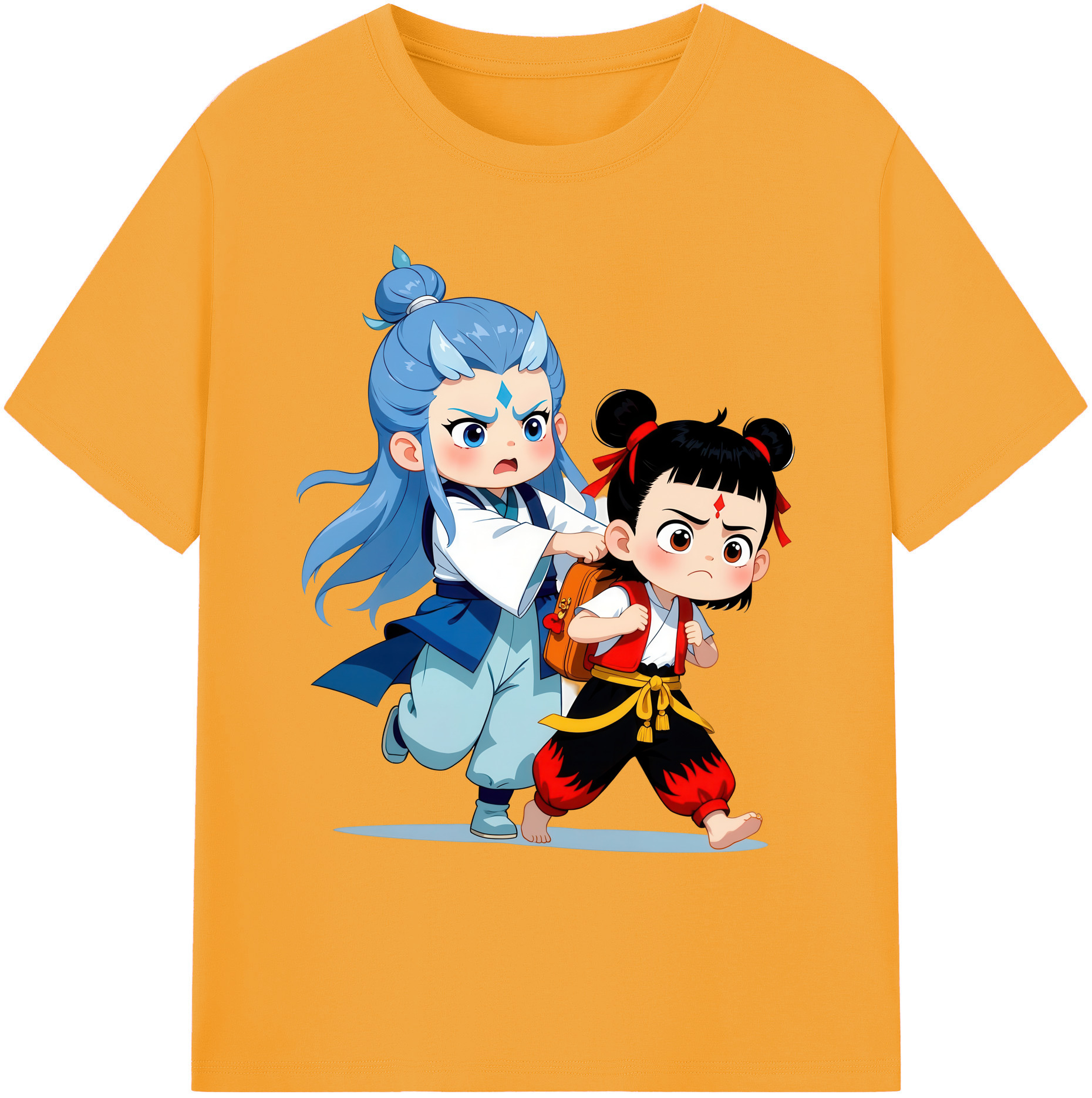 （画像用） Ne Zha 2 ナタ 魔童の大暴れ 綿100％ メンズ半袖Tシャツ｜肌触りやわらか＆通気性