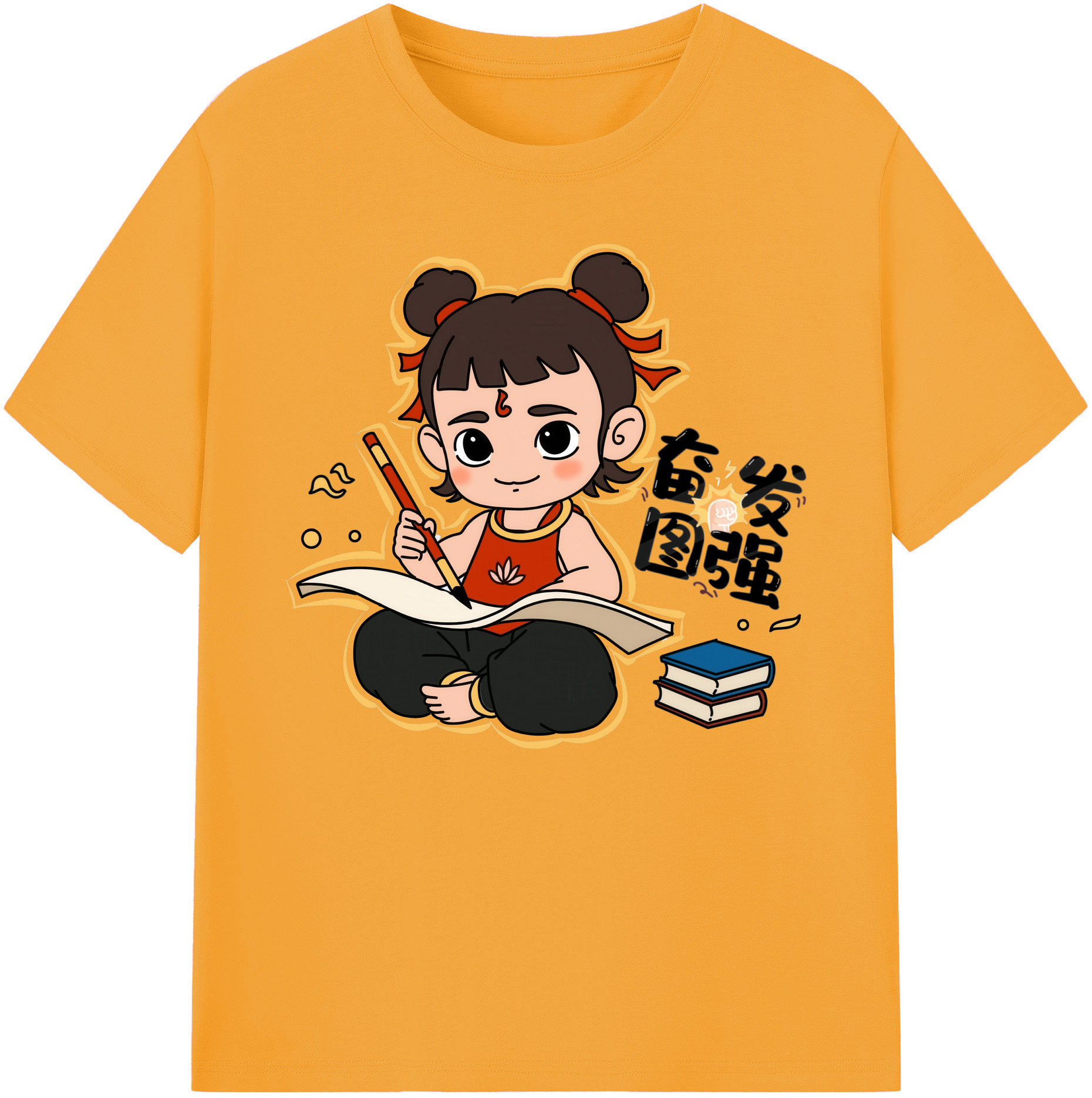 （画像用） Ne Zha 2 ナタ 魔童の大暴れ 綿100％ メンズ半袖Tシャツ｜肌触りやわらか＆通気性