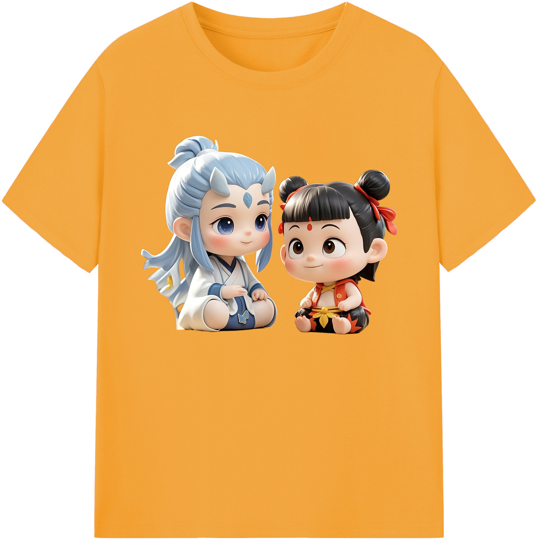 （画像用） Ne Zha 2 ナタ 魔童の大暴れ 綿100％ メンズ半袖Tシャツ｜肌触りやわらか＆通気性
