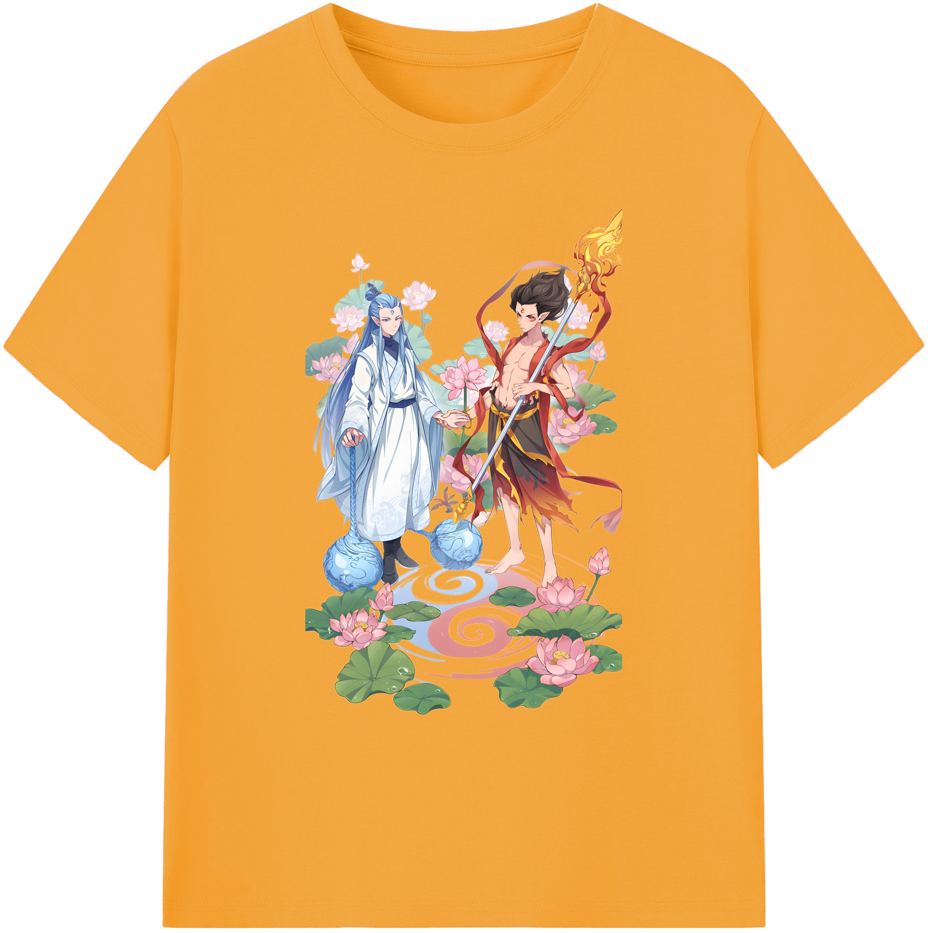 （画像用） Ne Zha 2 ナタ 魔童の大暴れ 綿100％ メンズ半袖Tシャツ｜肌触りやわらか＆通気性