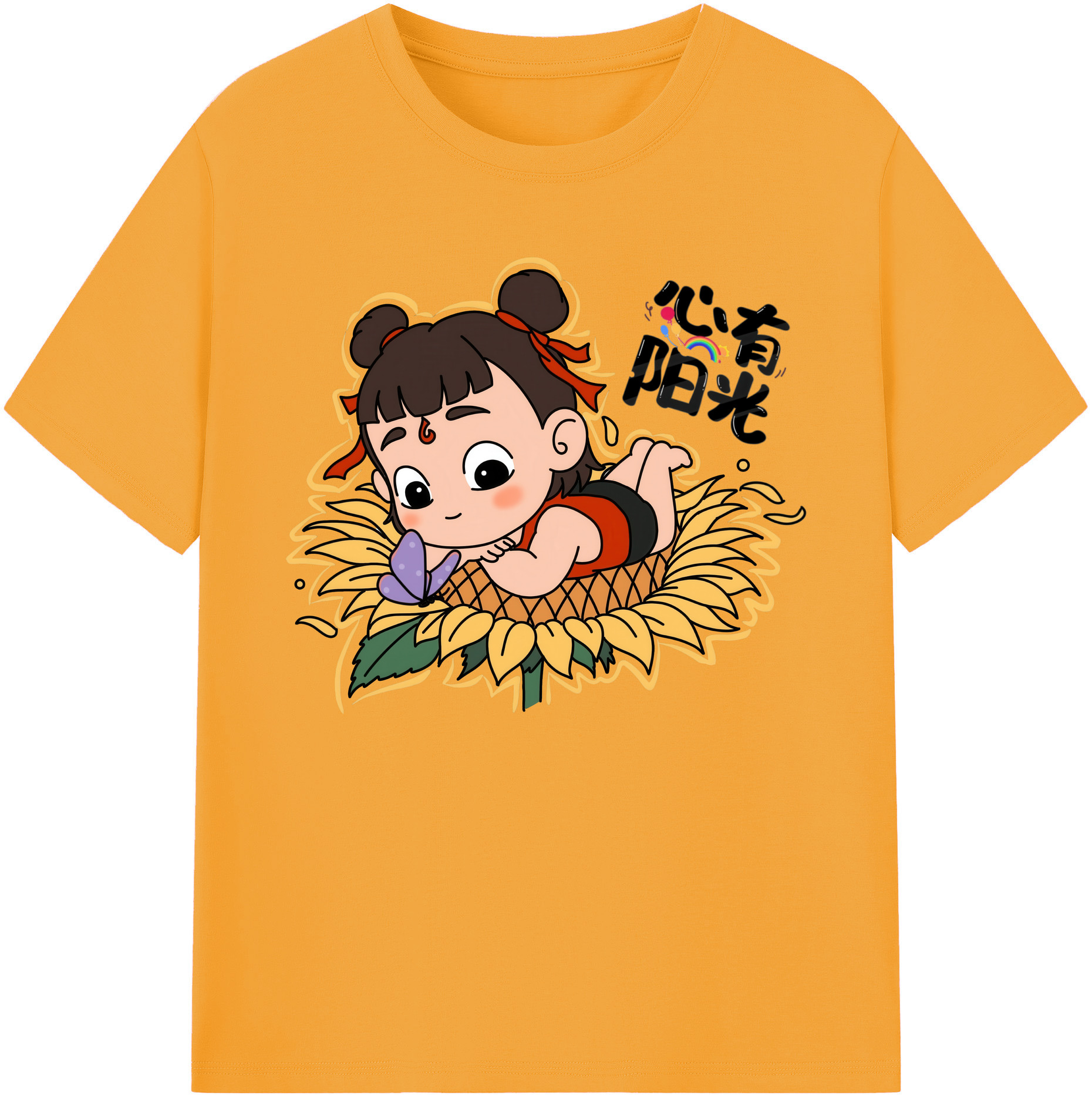 （画像用） Ne Zha 2 ナタ 魔童の大暴れ 綿100％ メンズ半袖Tシャツ｜肌触りやわらか＆通気性