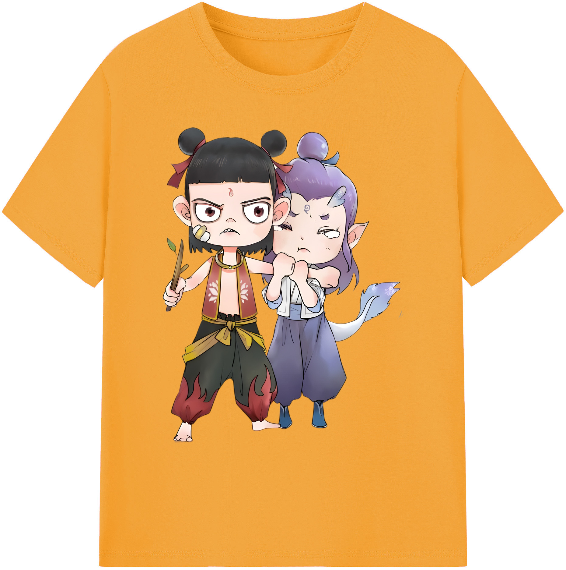 （画像用） Ne Zha 2 ナタ 魔童の大暴れ 綿100％ メンズ半袖Tシャツ｜肌触りやわらか＆通気性